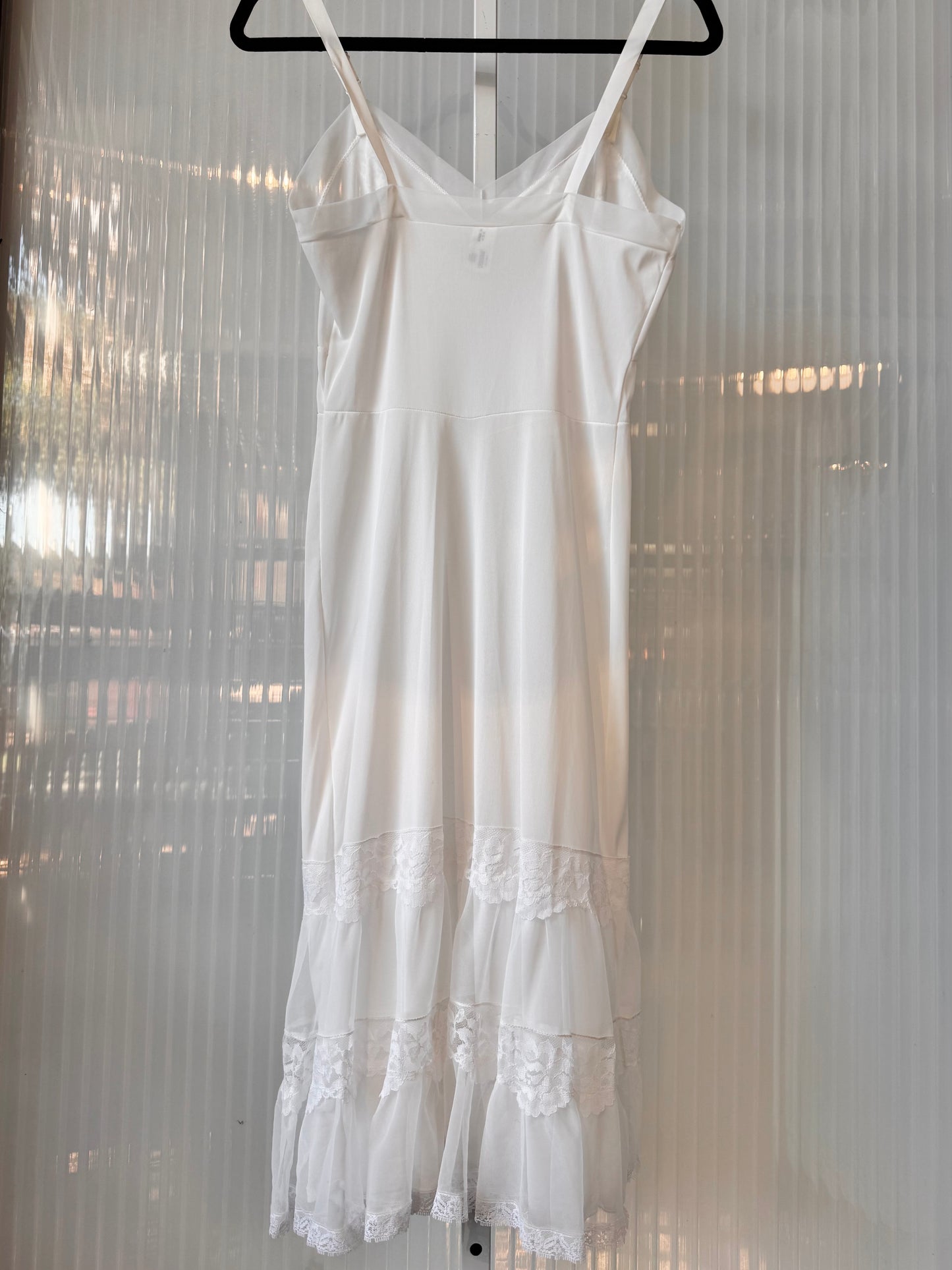 1960s Lace Hem Sheer White Slip