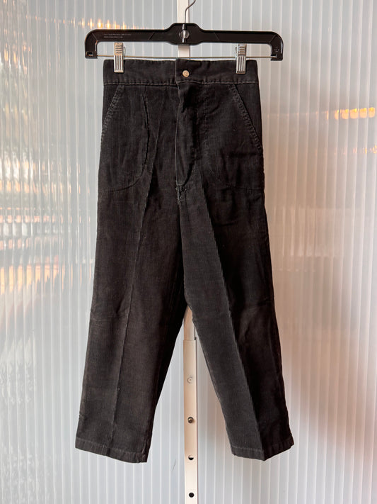 1980s Children's Black Corduroy Pants