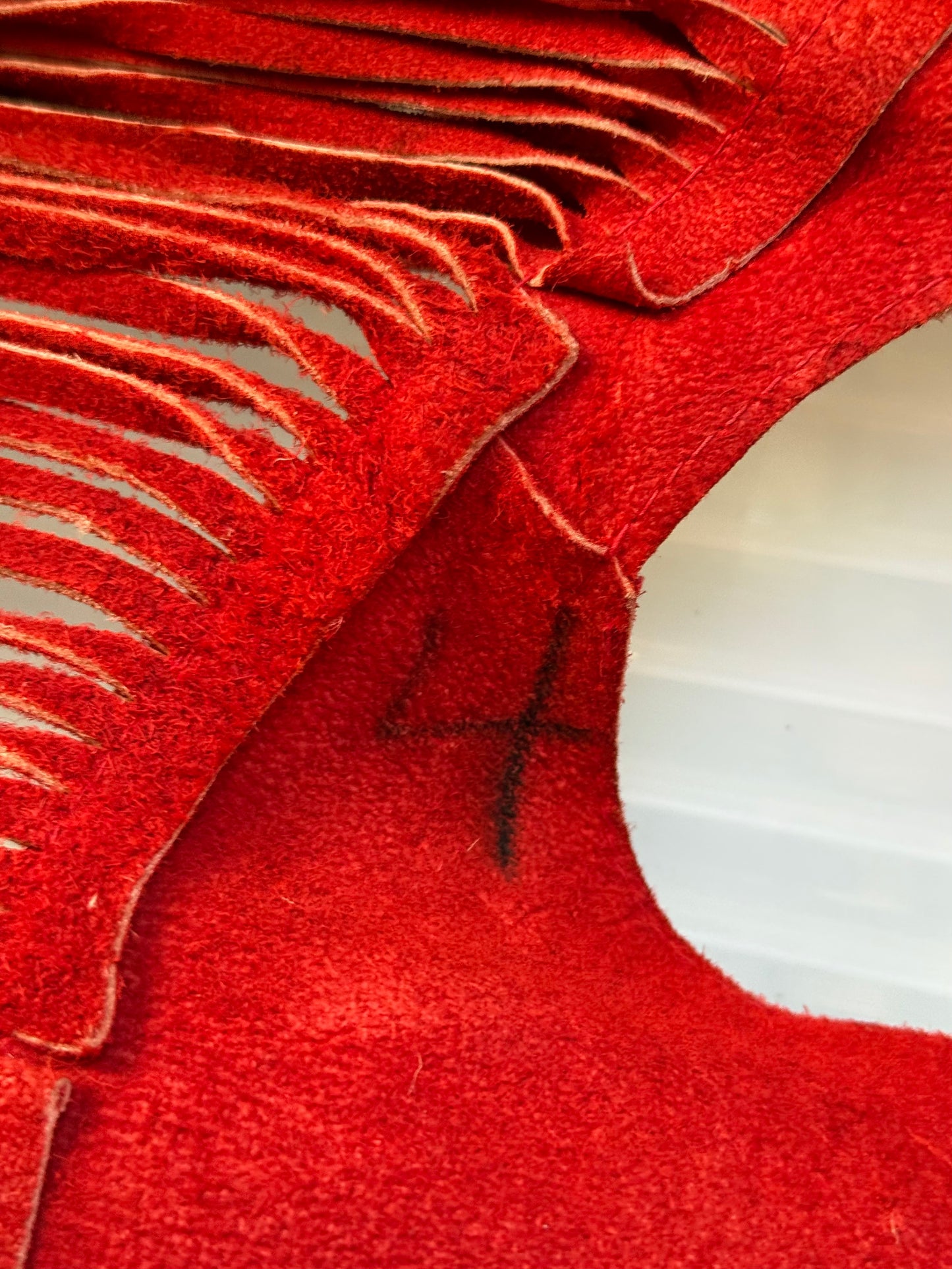 1970s Brick Red Suede Fringe Vest