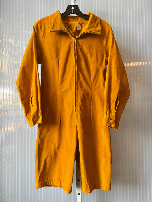 1970s Mustard Yellow Corduroy Romper