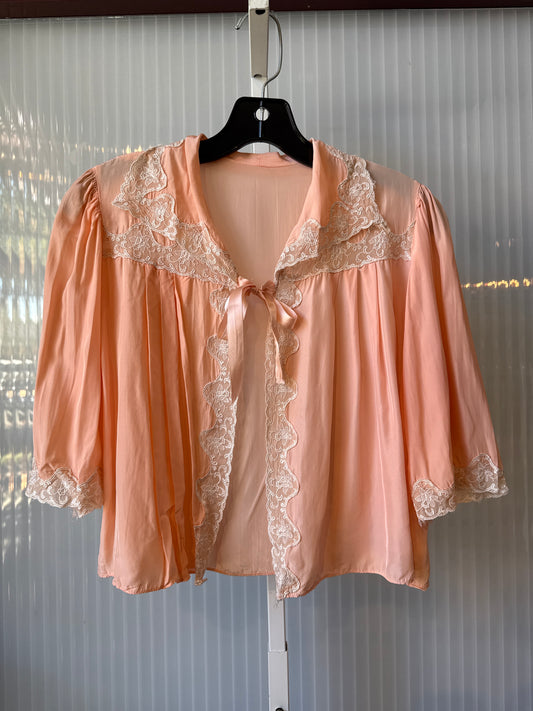 1950s Pink Lacy Bed Jacket