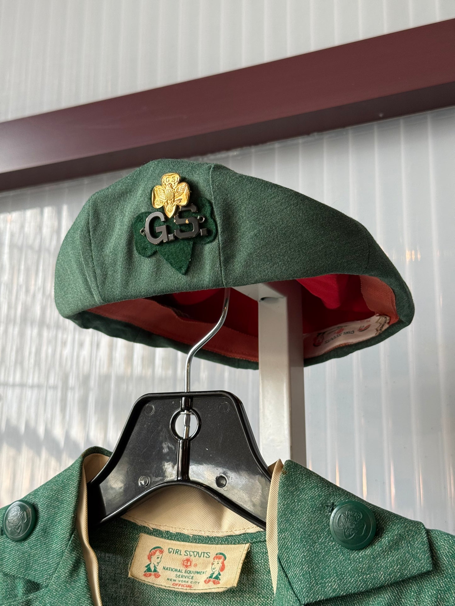 1950s Green Girl Scout Dress w/ Pin