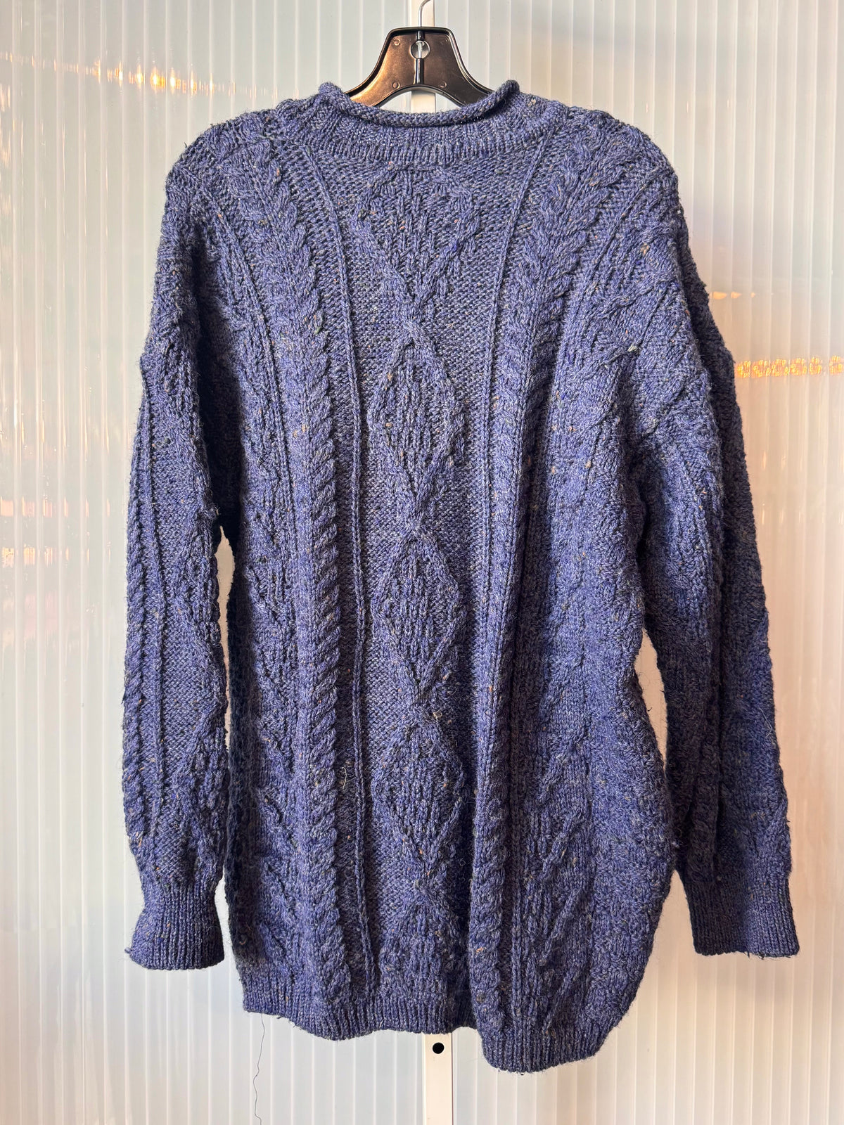 1970s Navy Blue Chunky Knit Sweater
