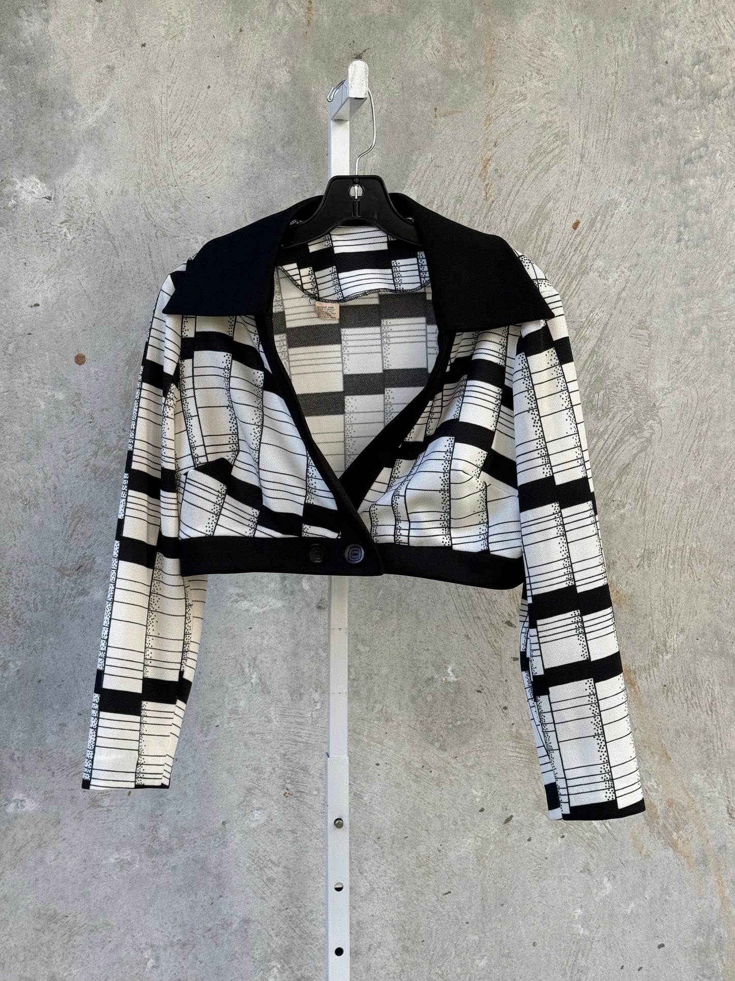 1970s Black & White Dress & Jacket Set