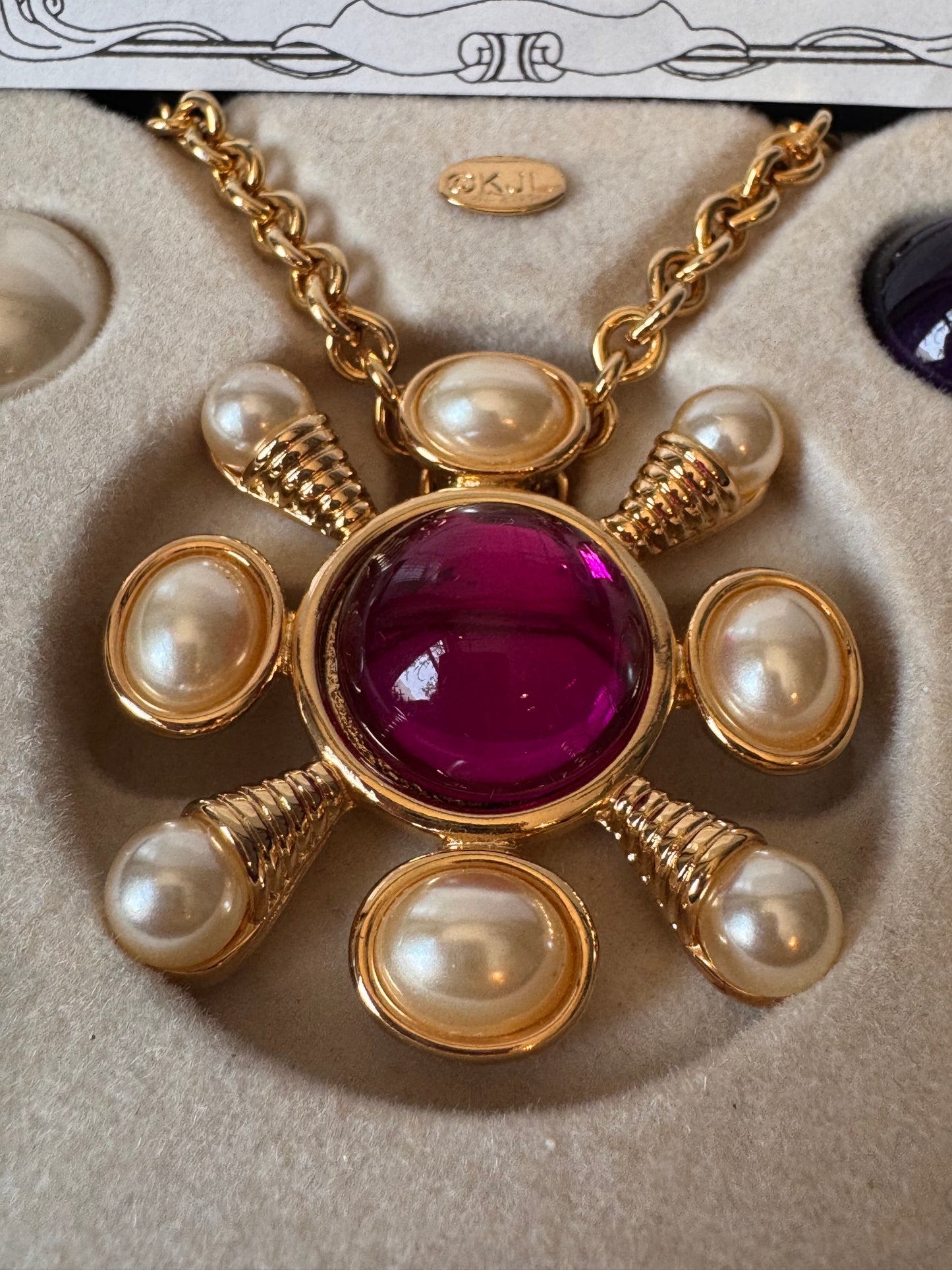 1960s KJL Necklace with Interchangeable Convertible Pendant