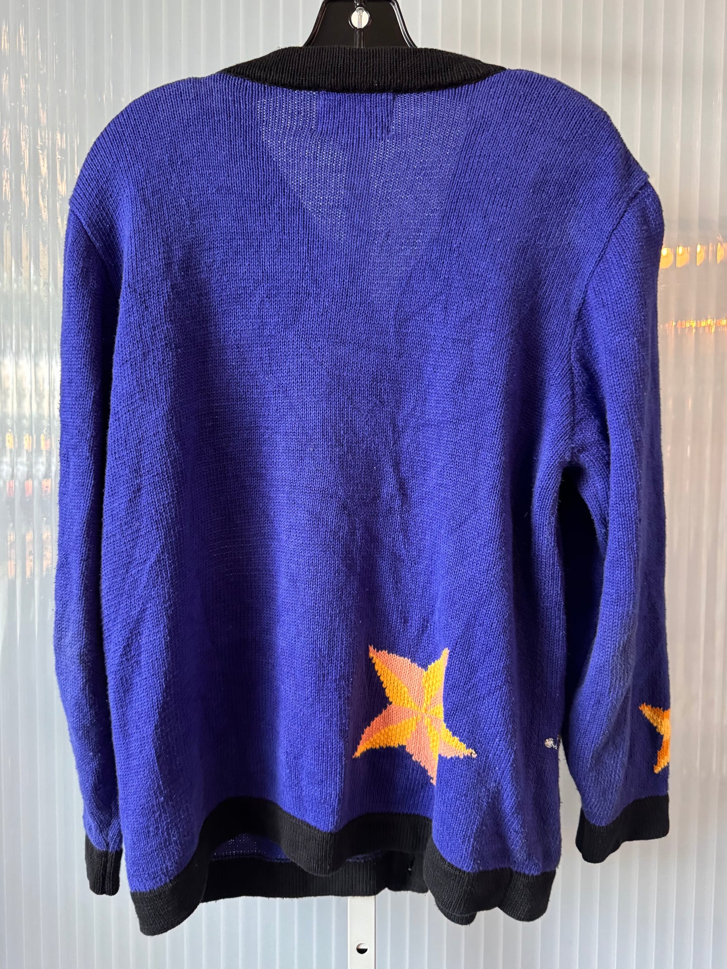 1980s Blue Stars & Moon Knit Cardigan