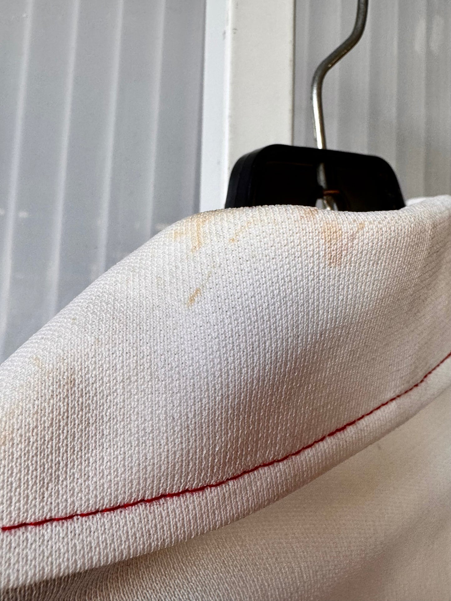 1970s White & Red Polka Dot Point Collar Dress