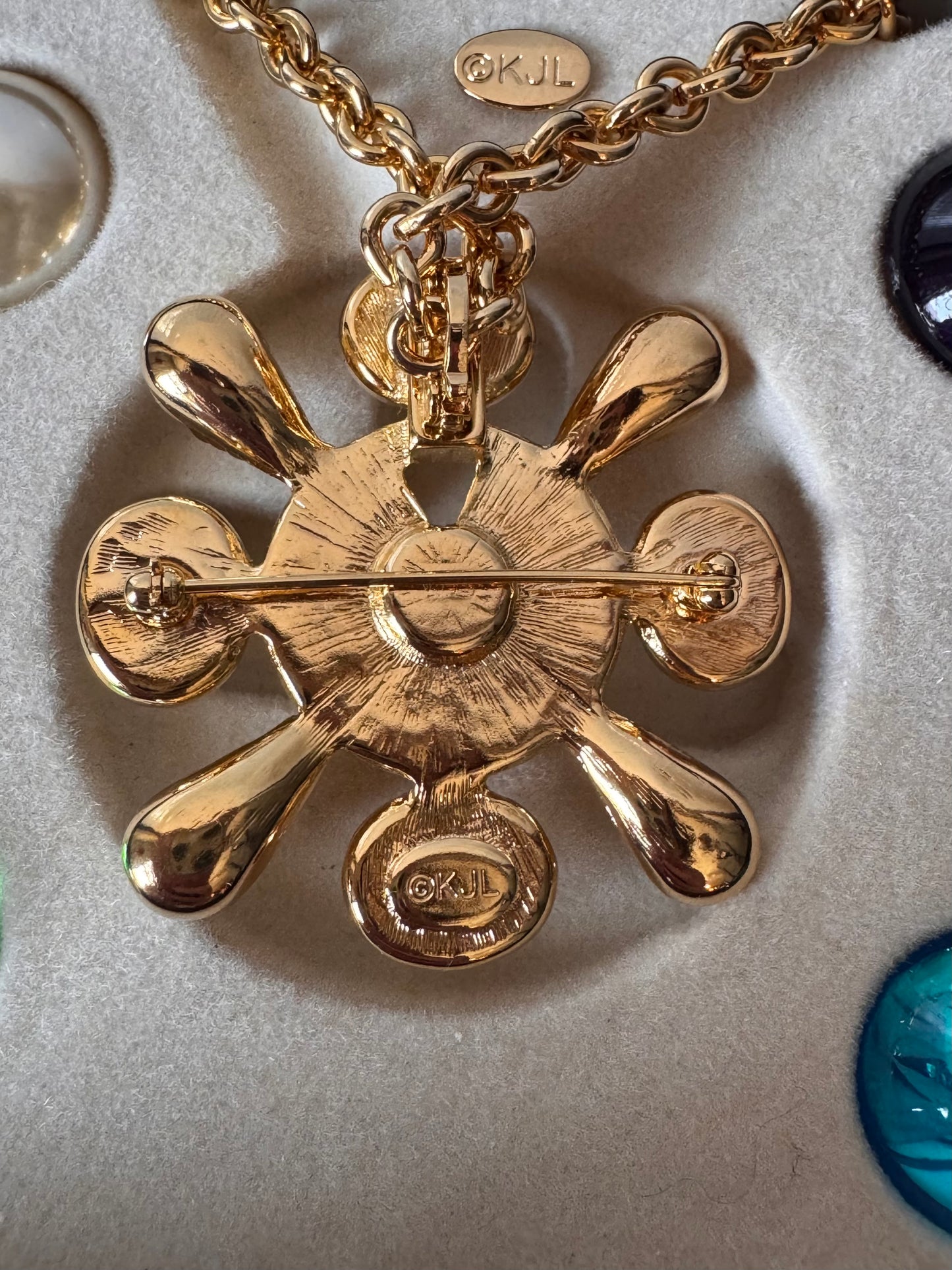 1960s KJL Necklace with Interchangeable Convertible Pendant