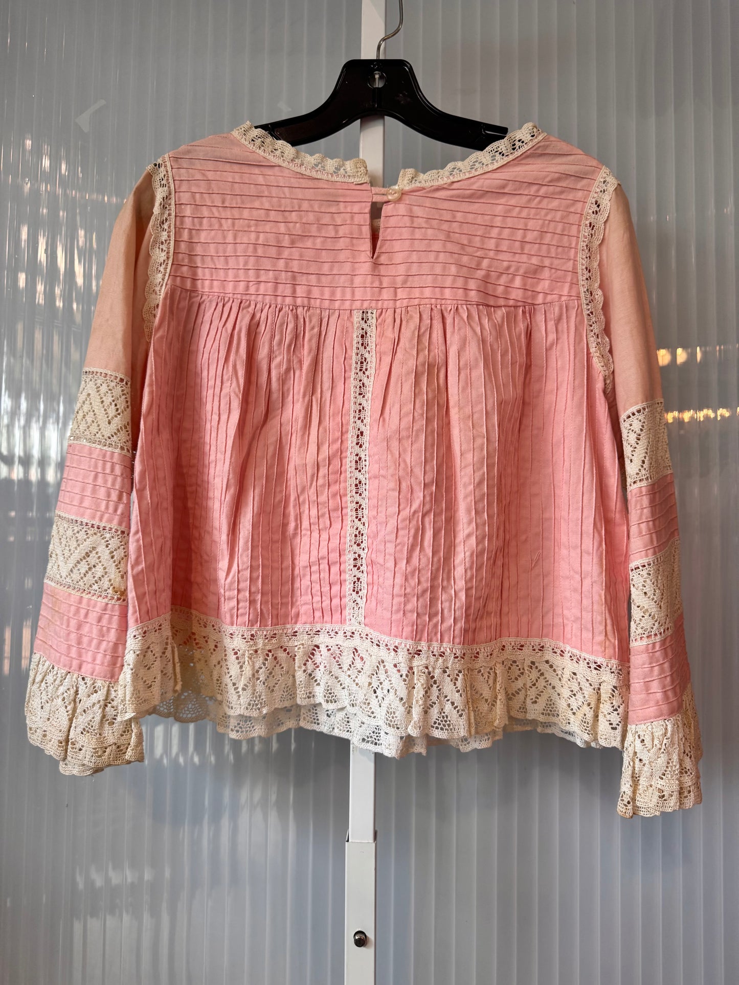 1970s Georgia Charuhas Pink Floral Top & Skirt Set