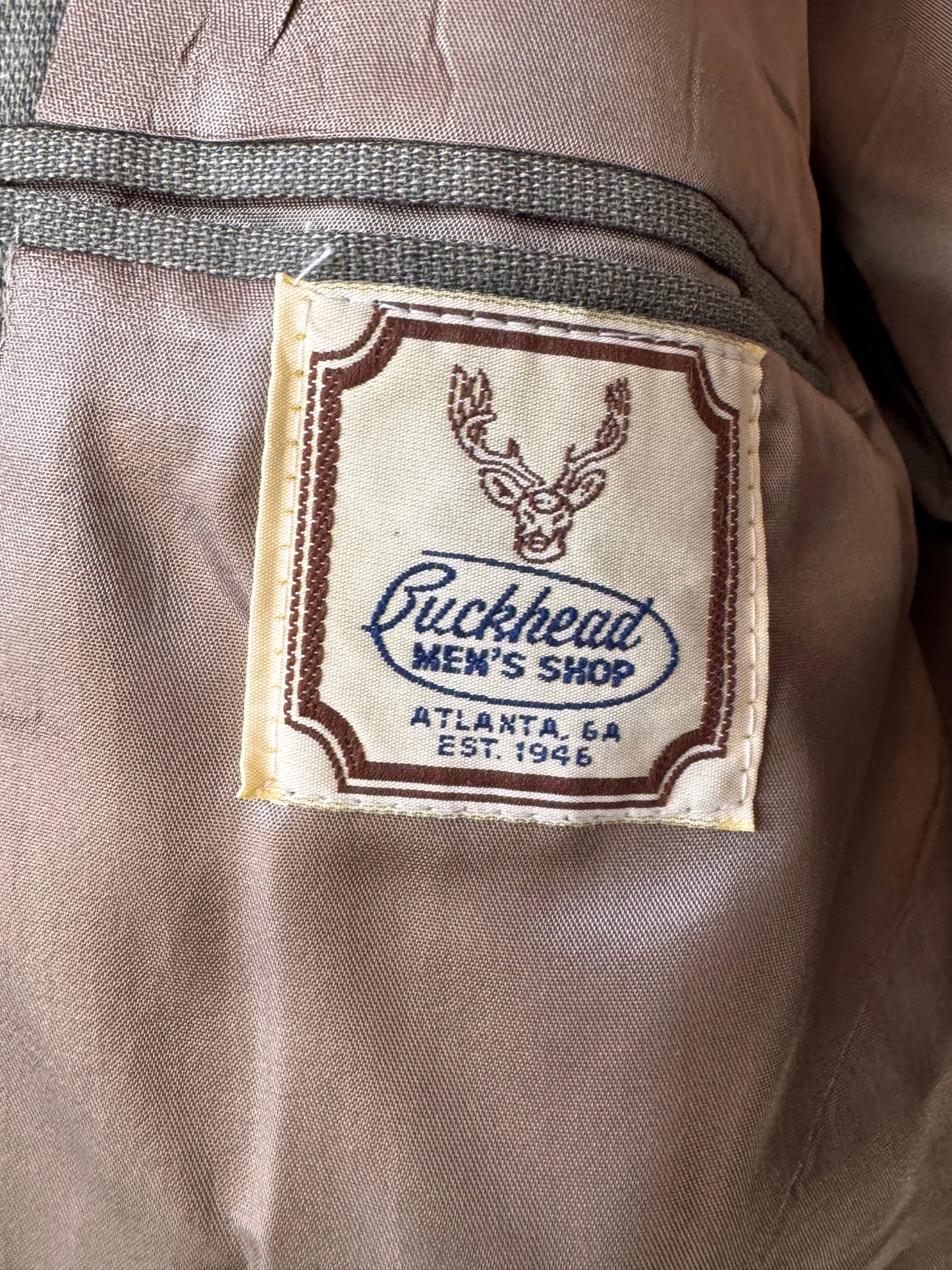 1990s Sage Green Wool Blazer & Pants Suit Set