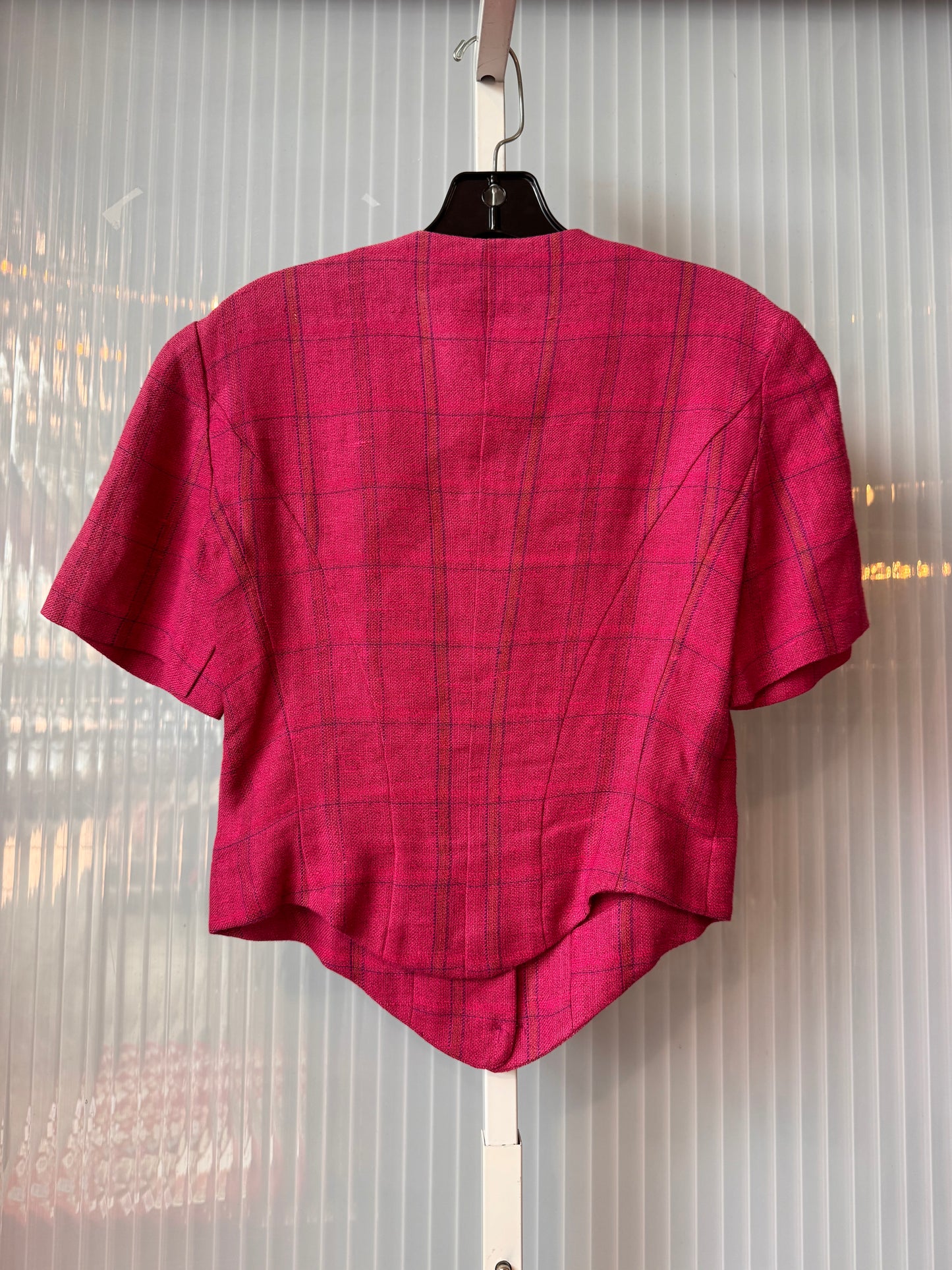 1990s Giorgio Armani Pink Plaid Twill Top