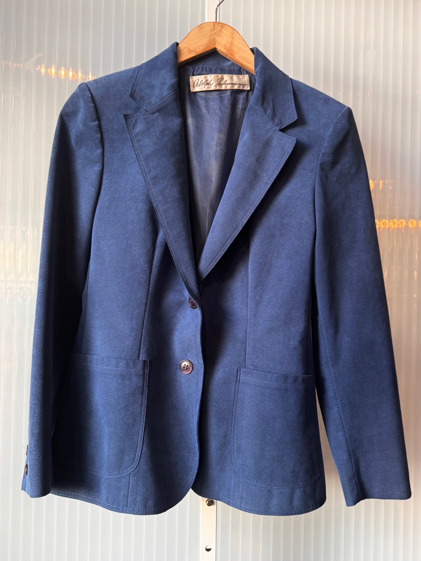 1970s Blue Suede Blazer