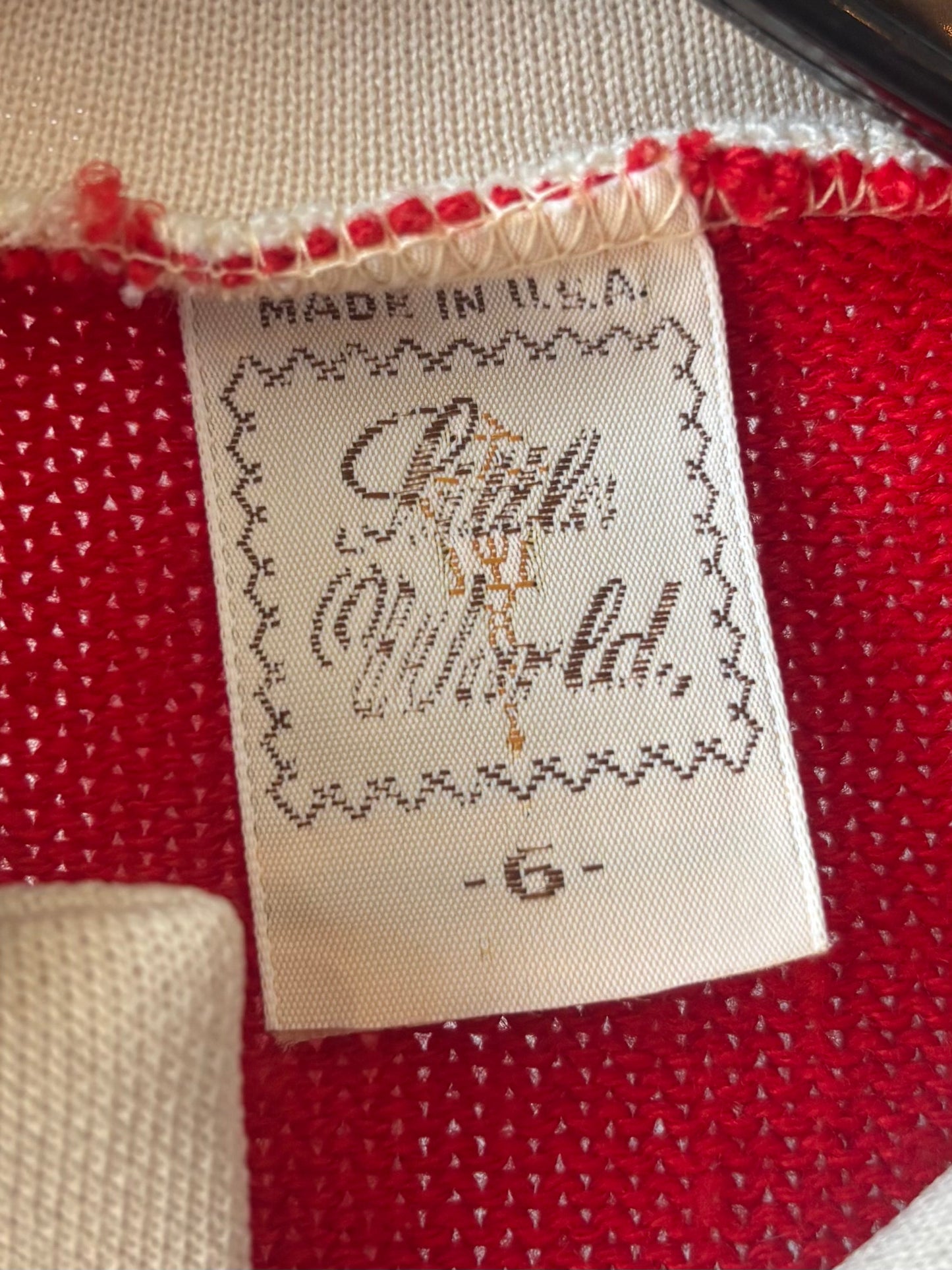 1970s Red & Cream Children's Sweater & Trouser Set