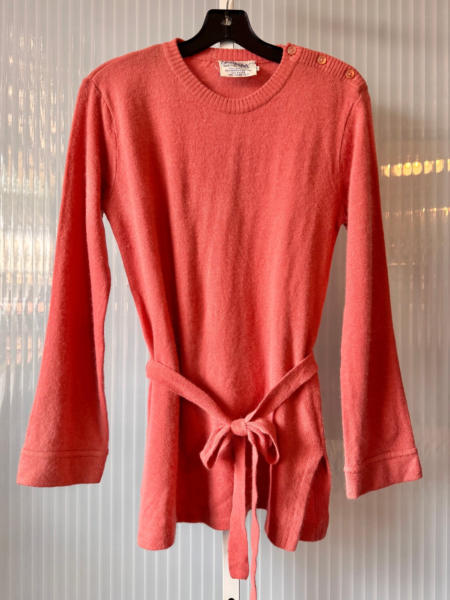 1960s Salmon Pink Wool Sweater