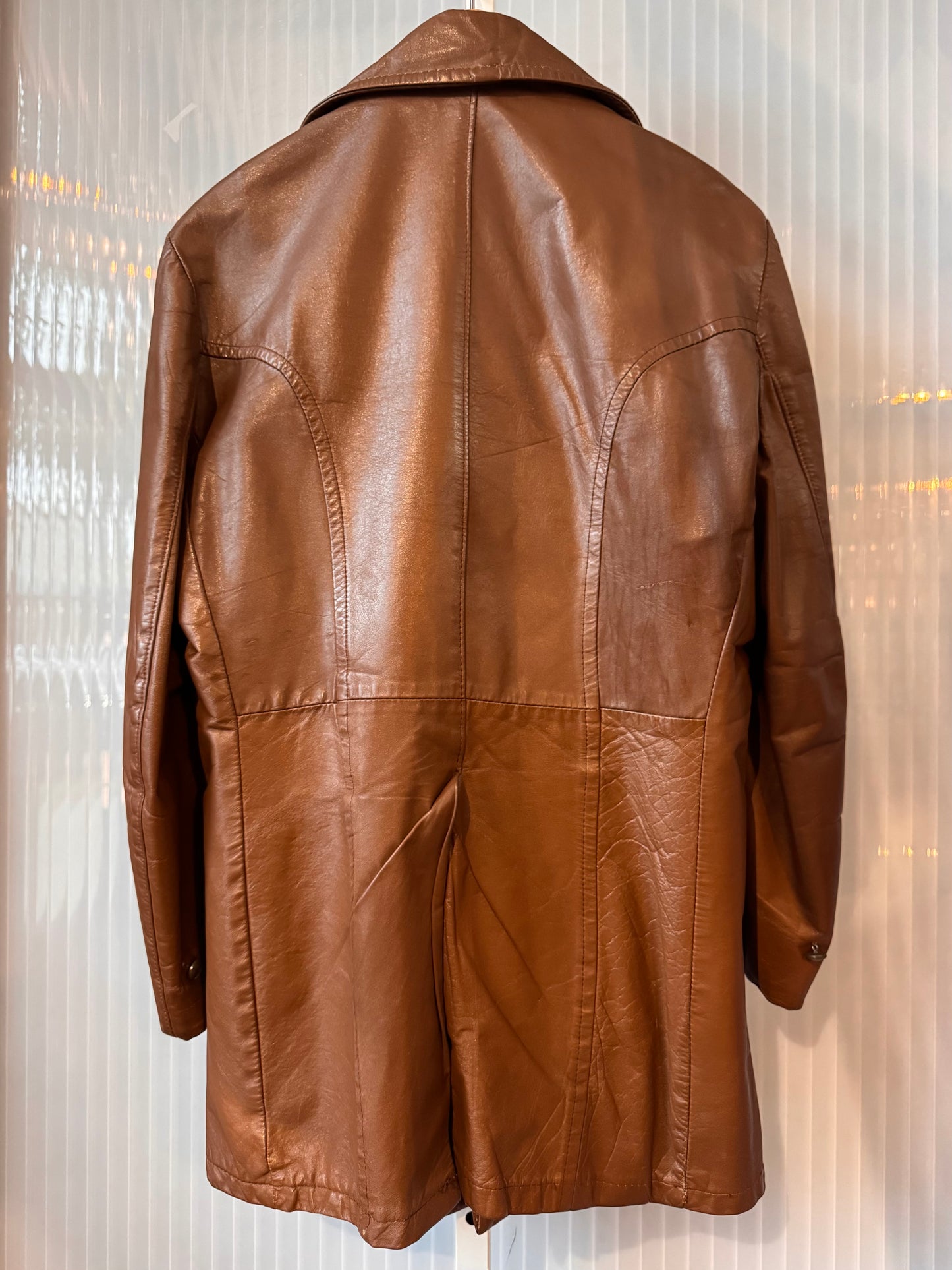 1970s Brown Double-Breasted Leather Jacket