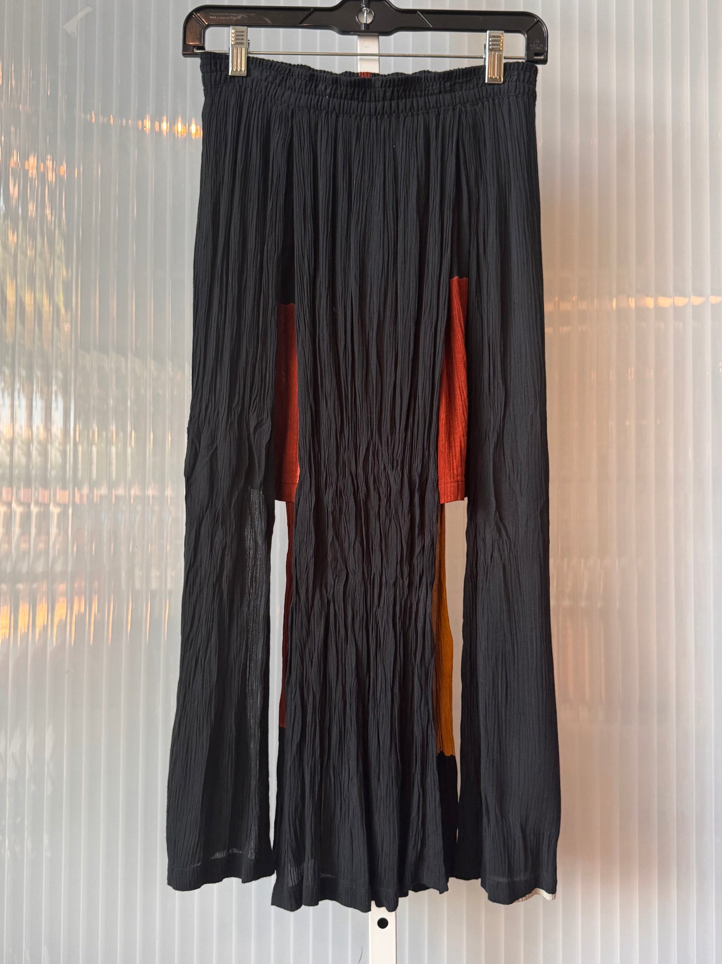 1990s Black Brown & Ochre Tank Top & Skirt Set