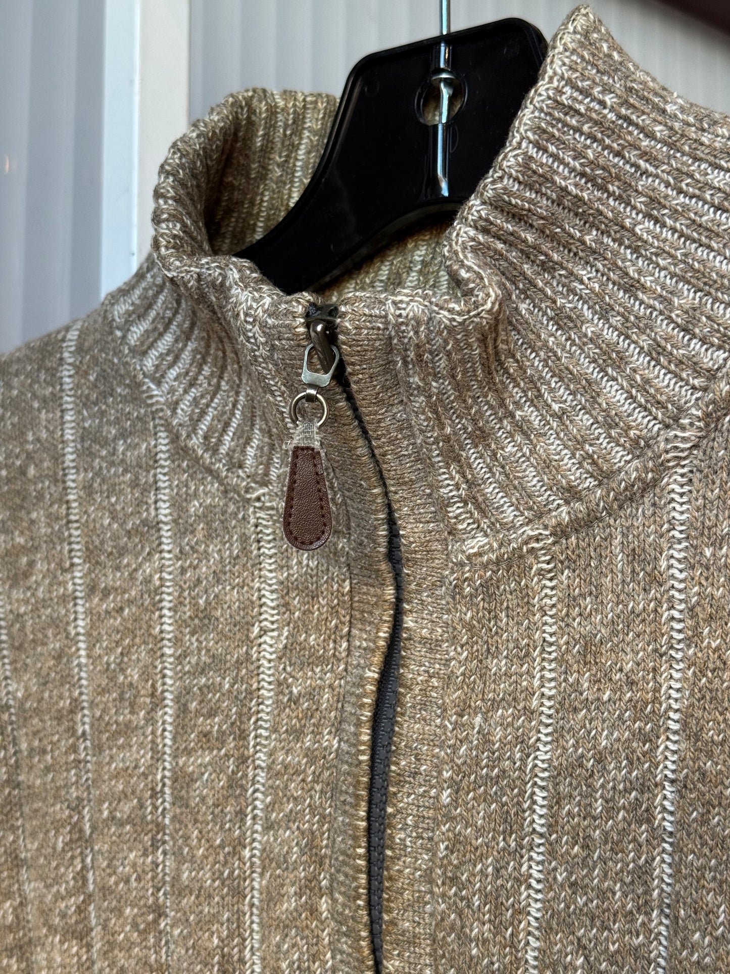 Cream Oscar De La Renta 1/4 Zip Sweater