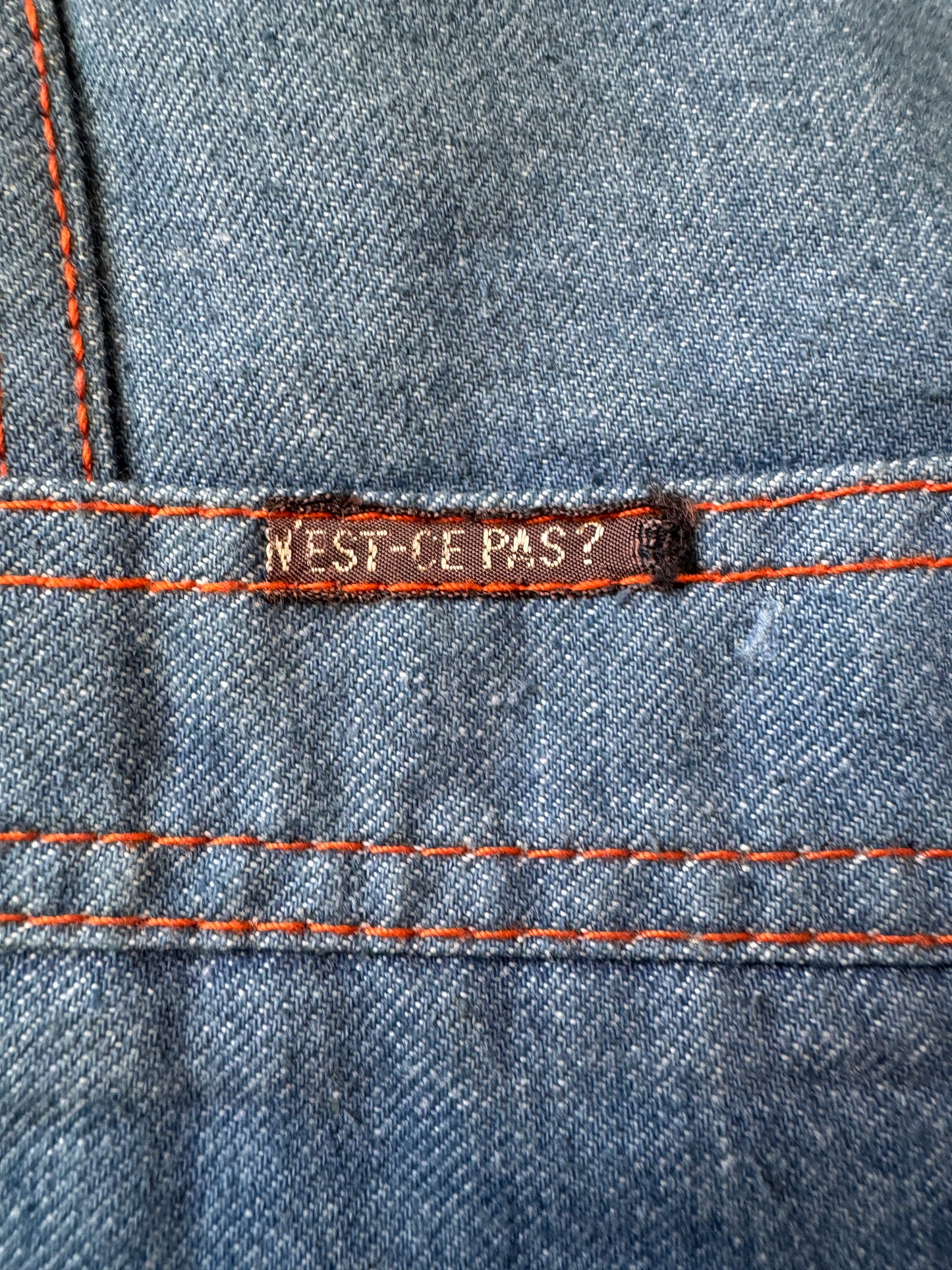 1970s High-Waisted Denim Shorts w/ Contrast Stitching