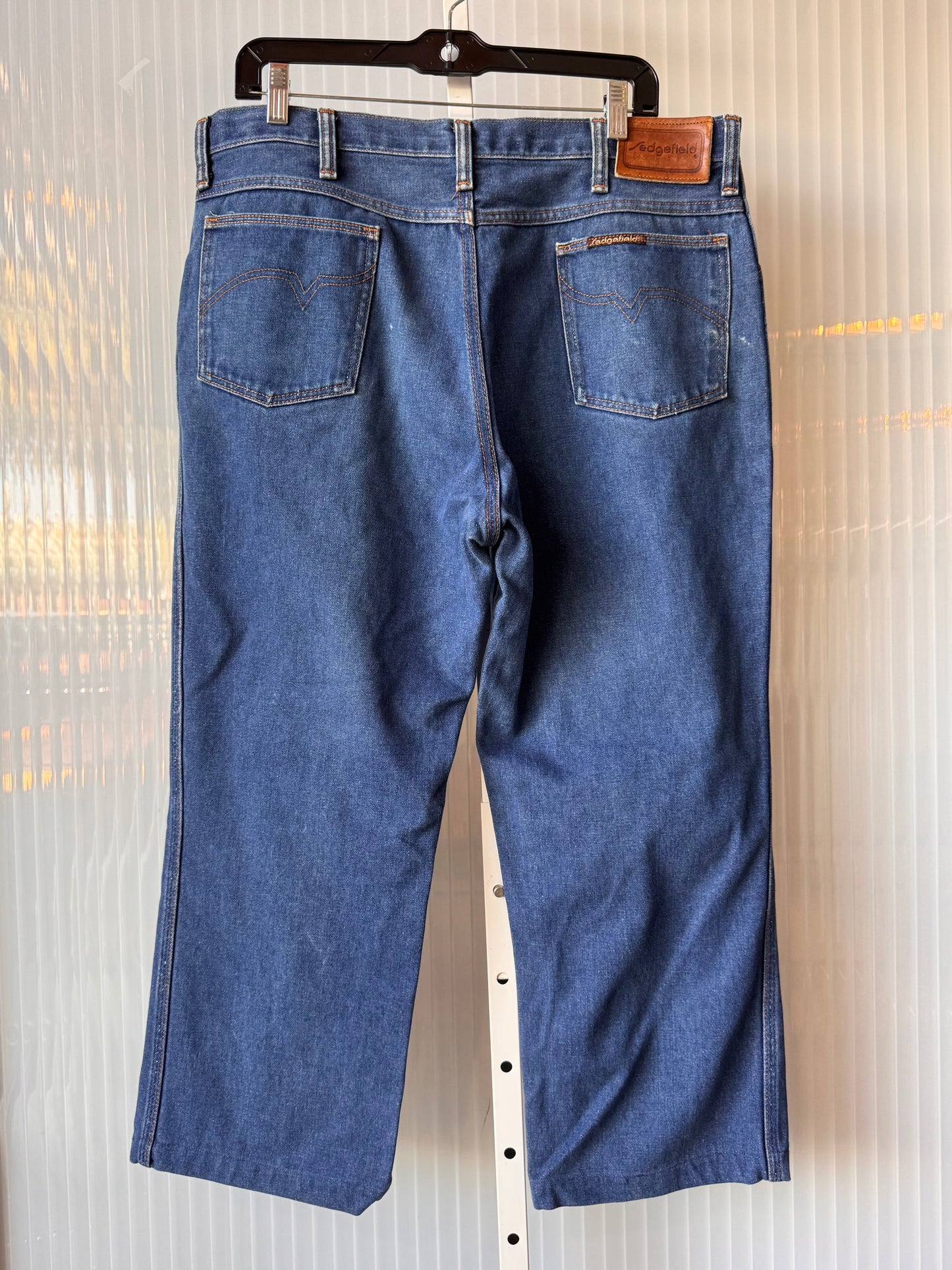 1970s Blue Denim Straight Leg Jeans