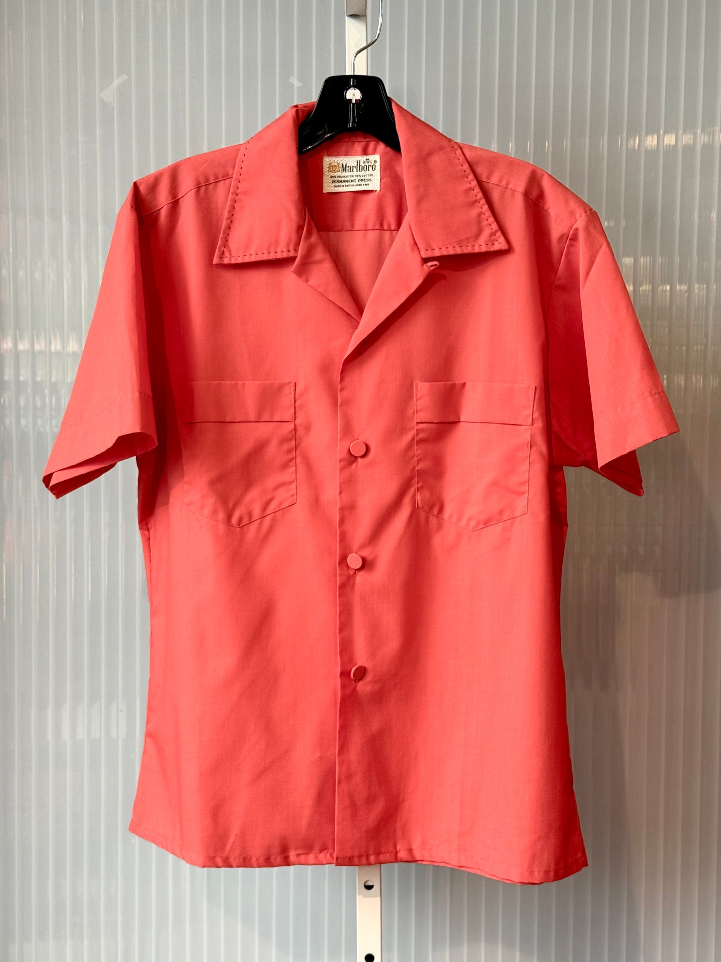 1960s Salmon Marlboro Short-Sleeve Collared Shirt