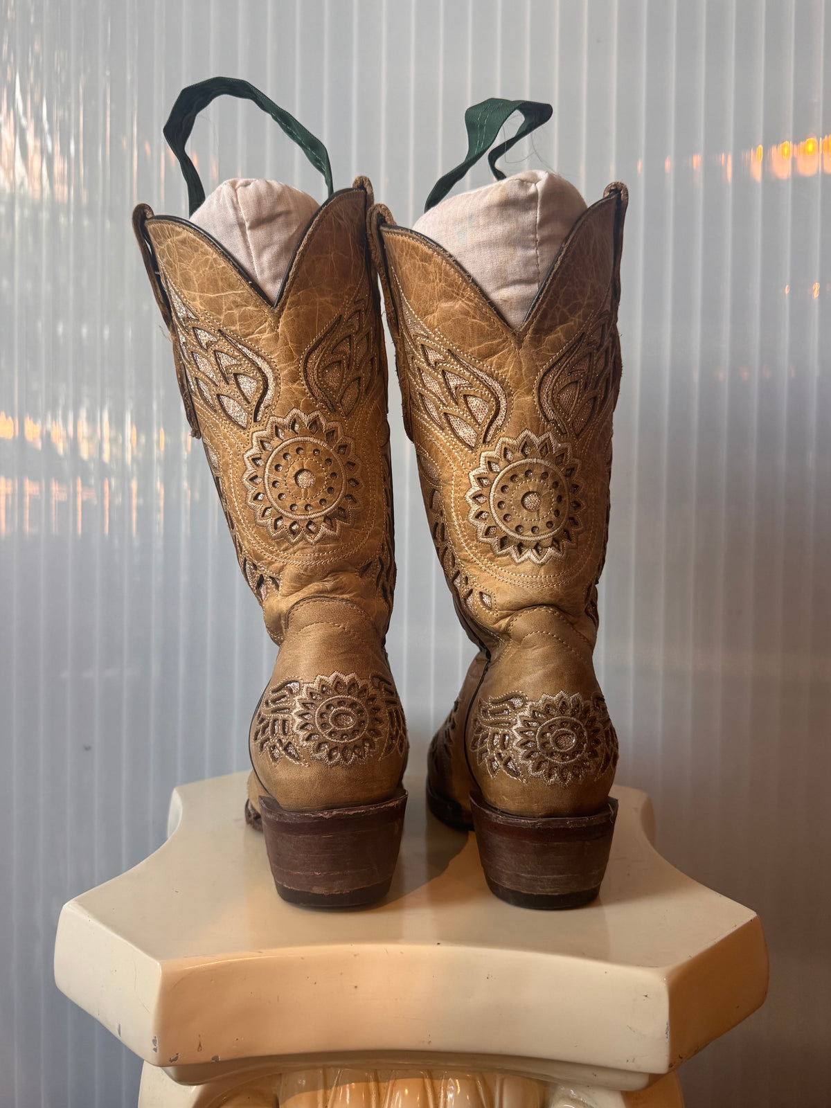 Light Brown Leather Western Boots