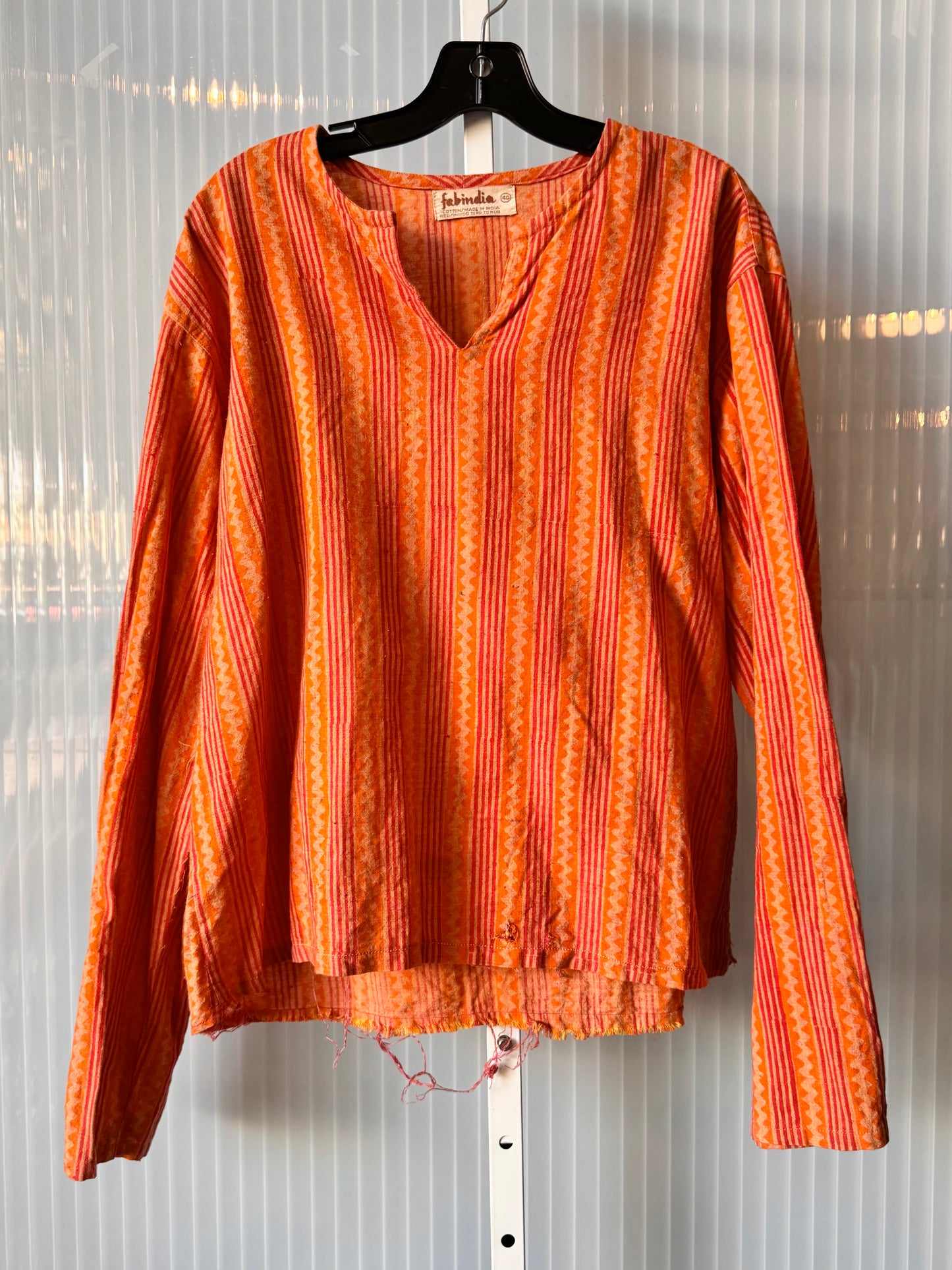 1960s Orange Indian Cotton Top
