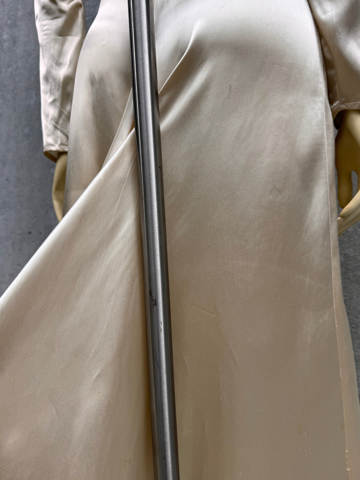 1940s Cream Liquid Satin Bias-Cut Wedding Dress