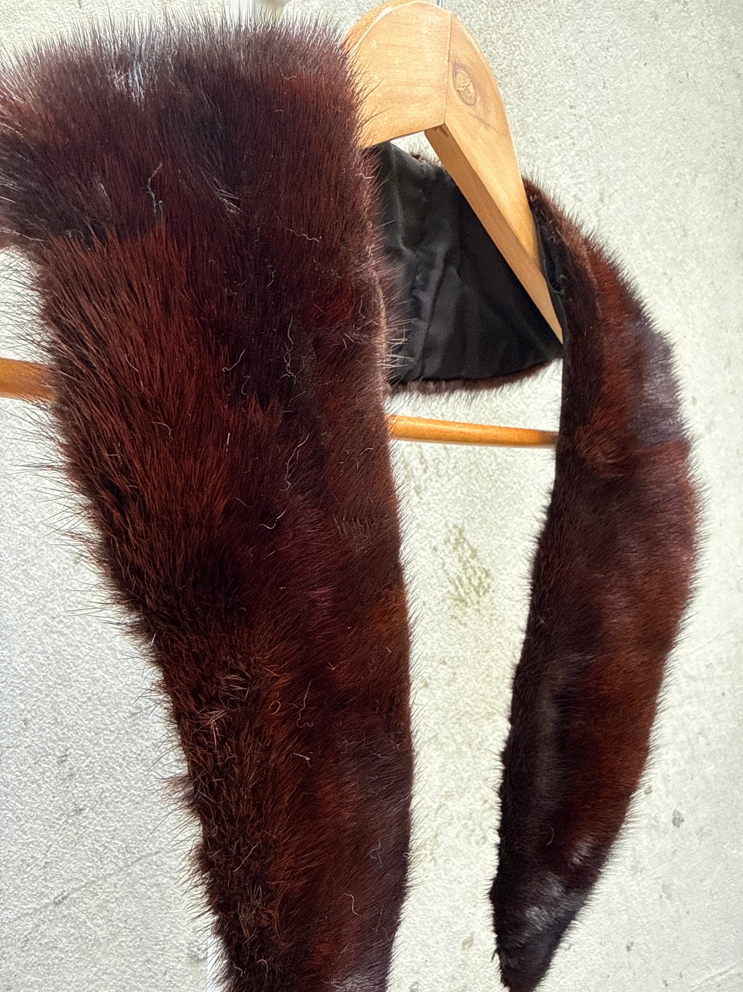 Dark Brown Lined Mink Fur Collar