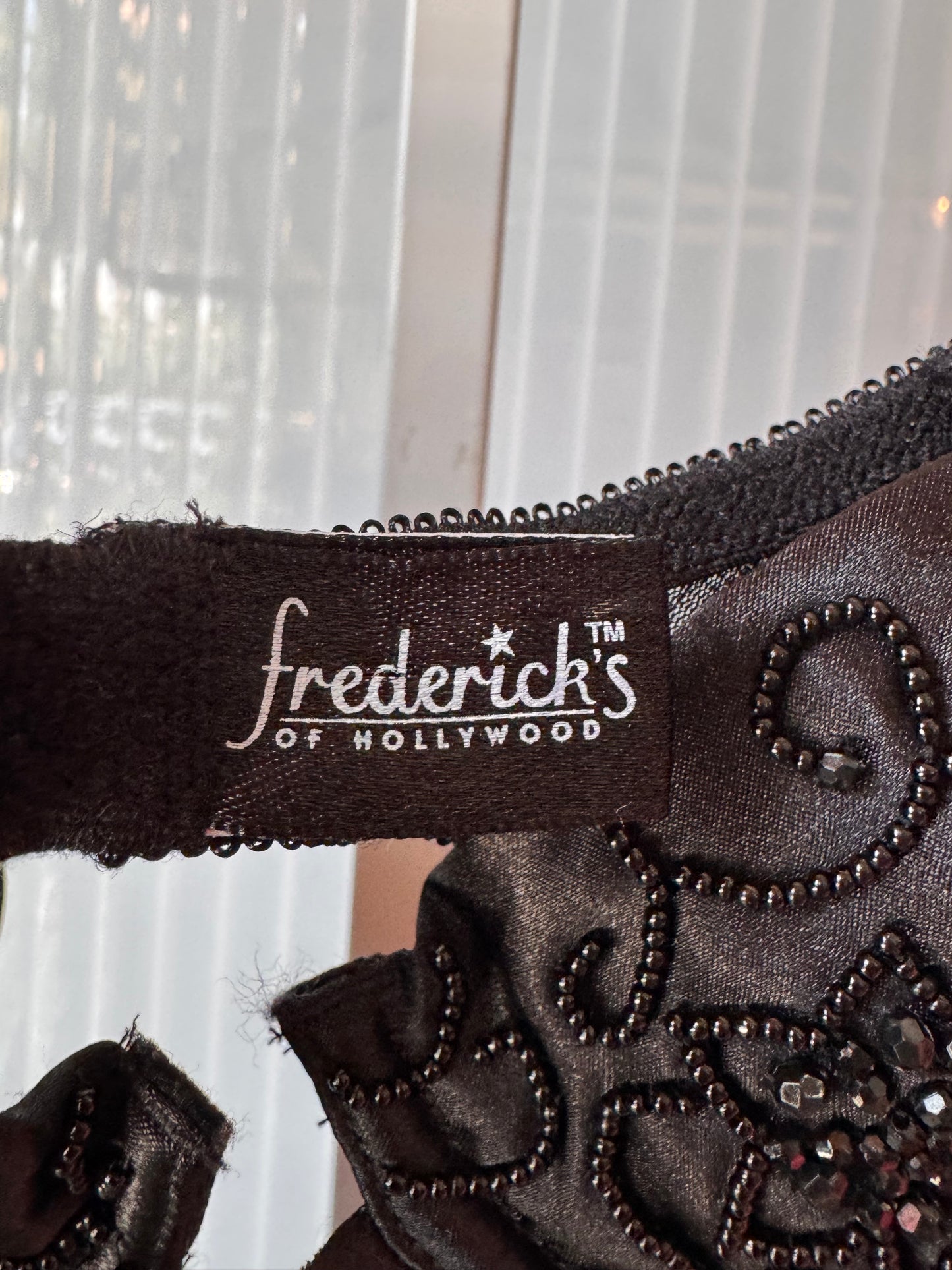 Y2K Fredericks of Hollywood Black Beaded Lingerie