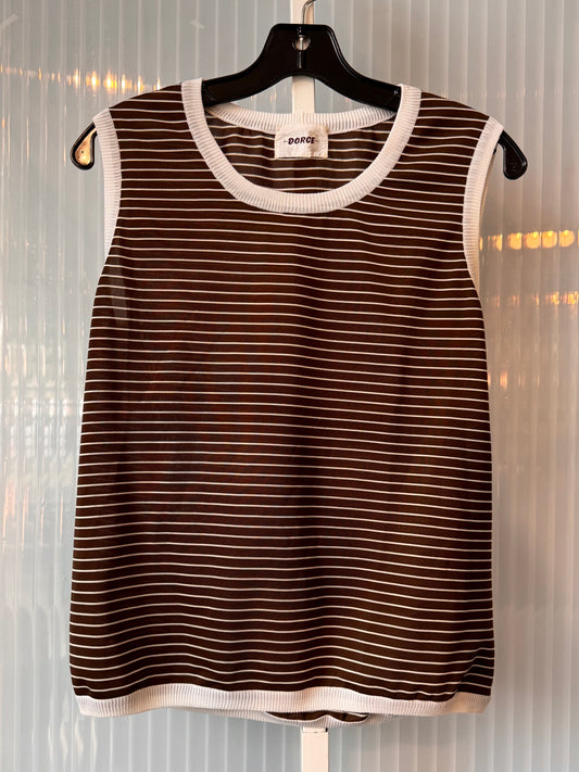 1970s Brown & White Striped Top