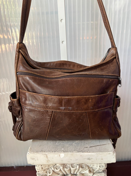 Brown Leather Multi Pocket Purse