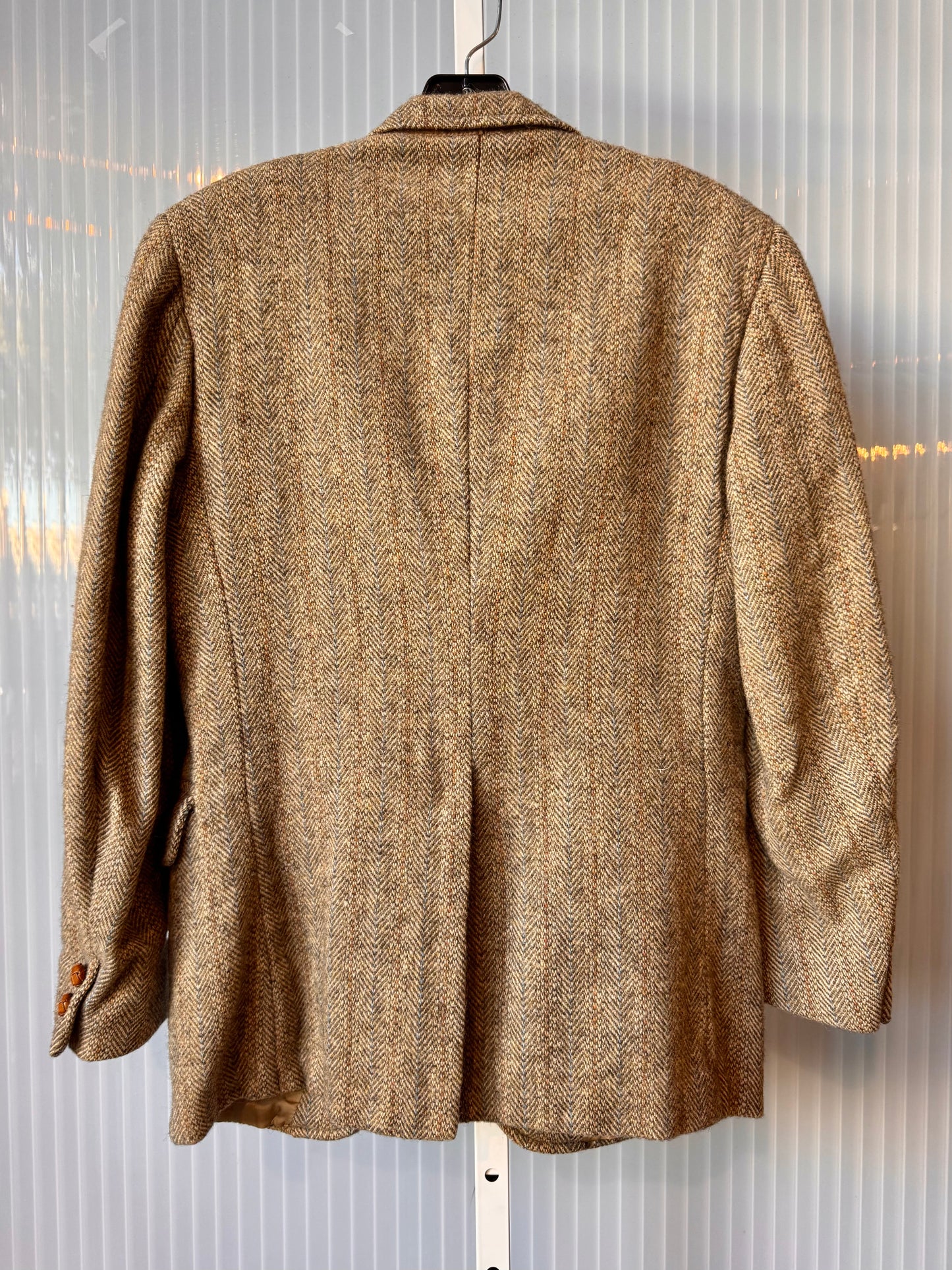 1960s Brown Herringbone Tweed Jacket
