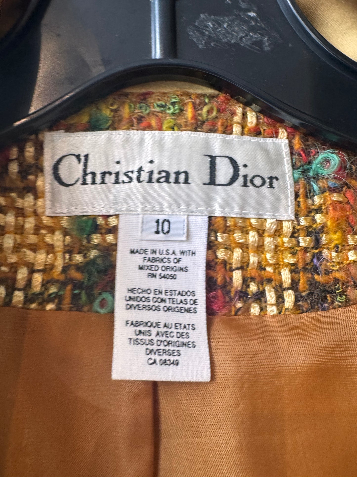1980s Christian Dior Golden Tweed Blazer Jacket