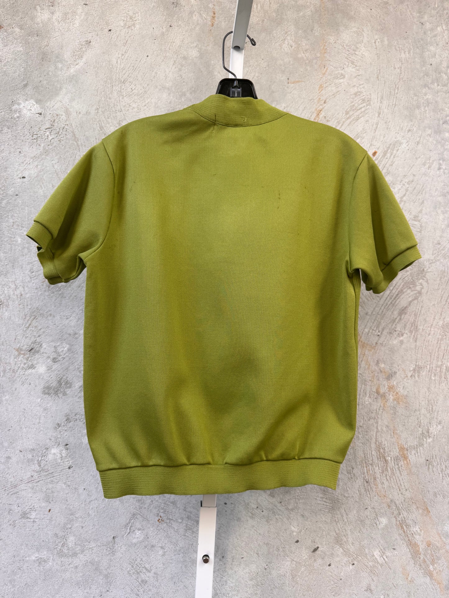 1970s Green Rib Knit Short-Sleeve Shirt