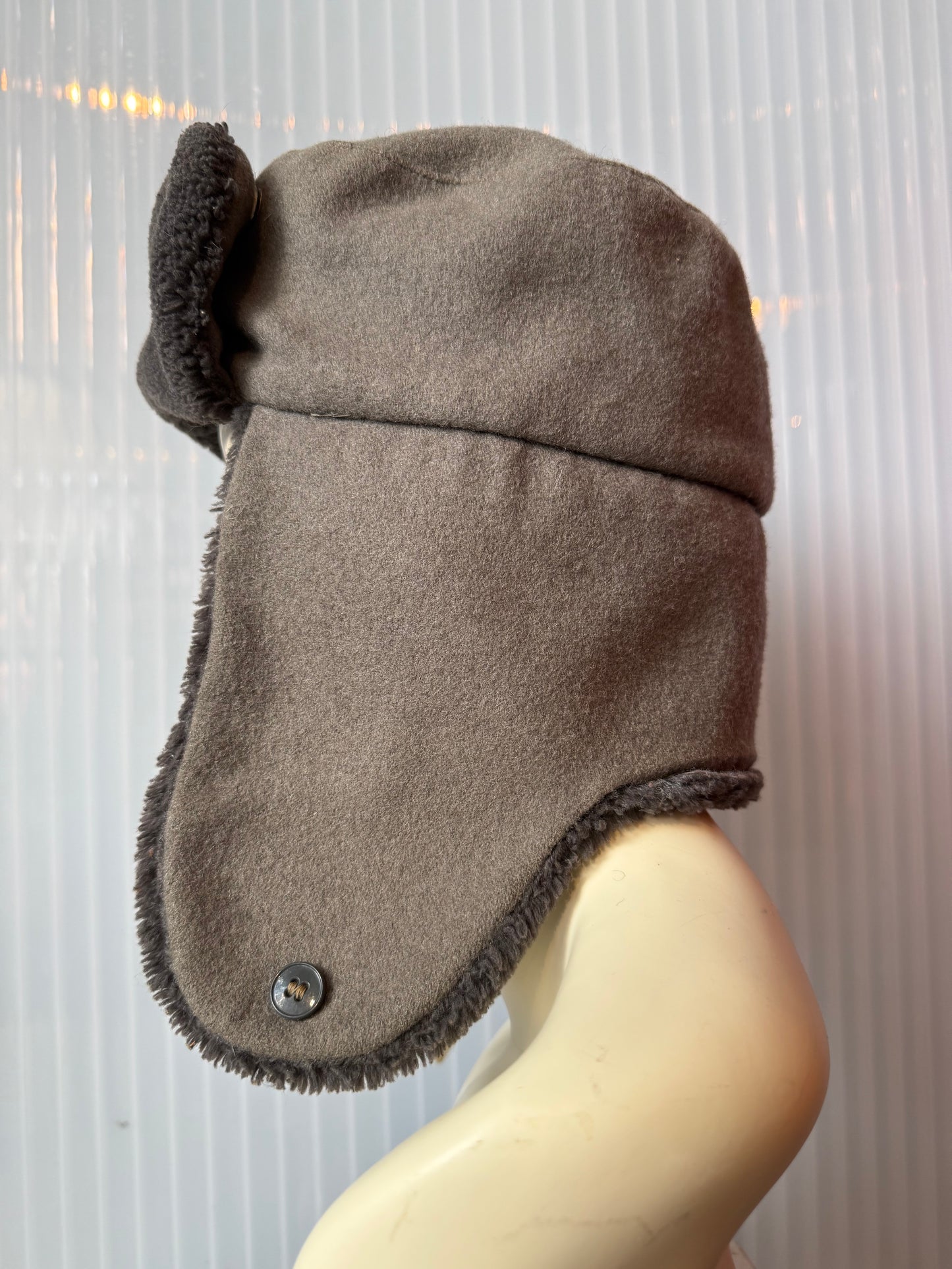 1970s Grey German Army Ushanka with Fur Lining
