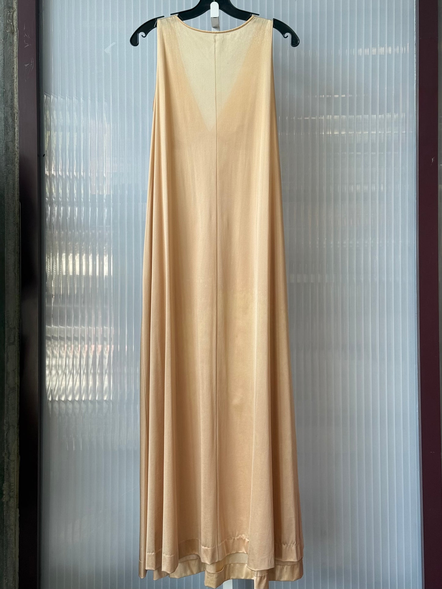 1970s Cream Sleeveless Vanity Fair Slip Gown