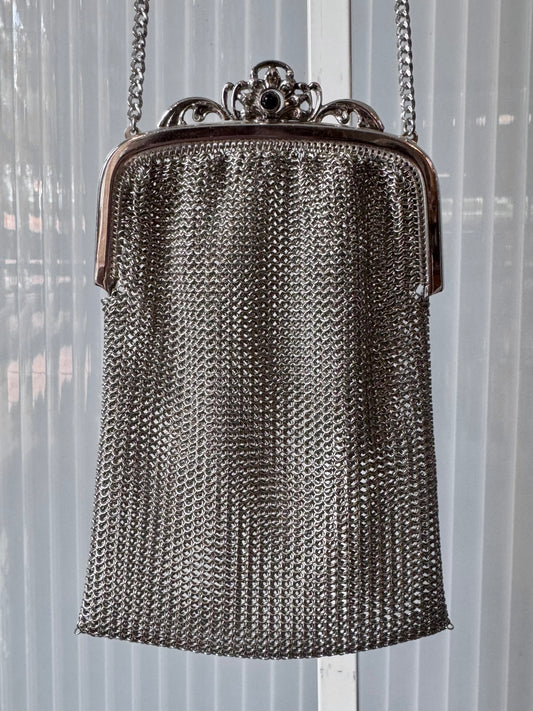 1930s Silver Chainmail Flapper Purse