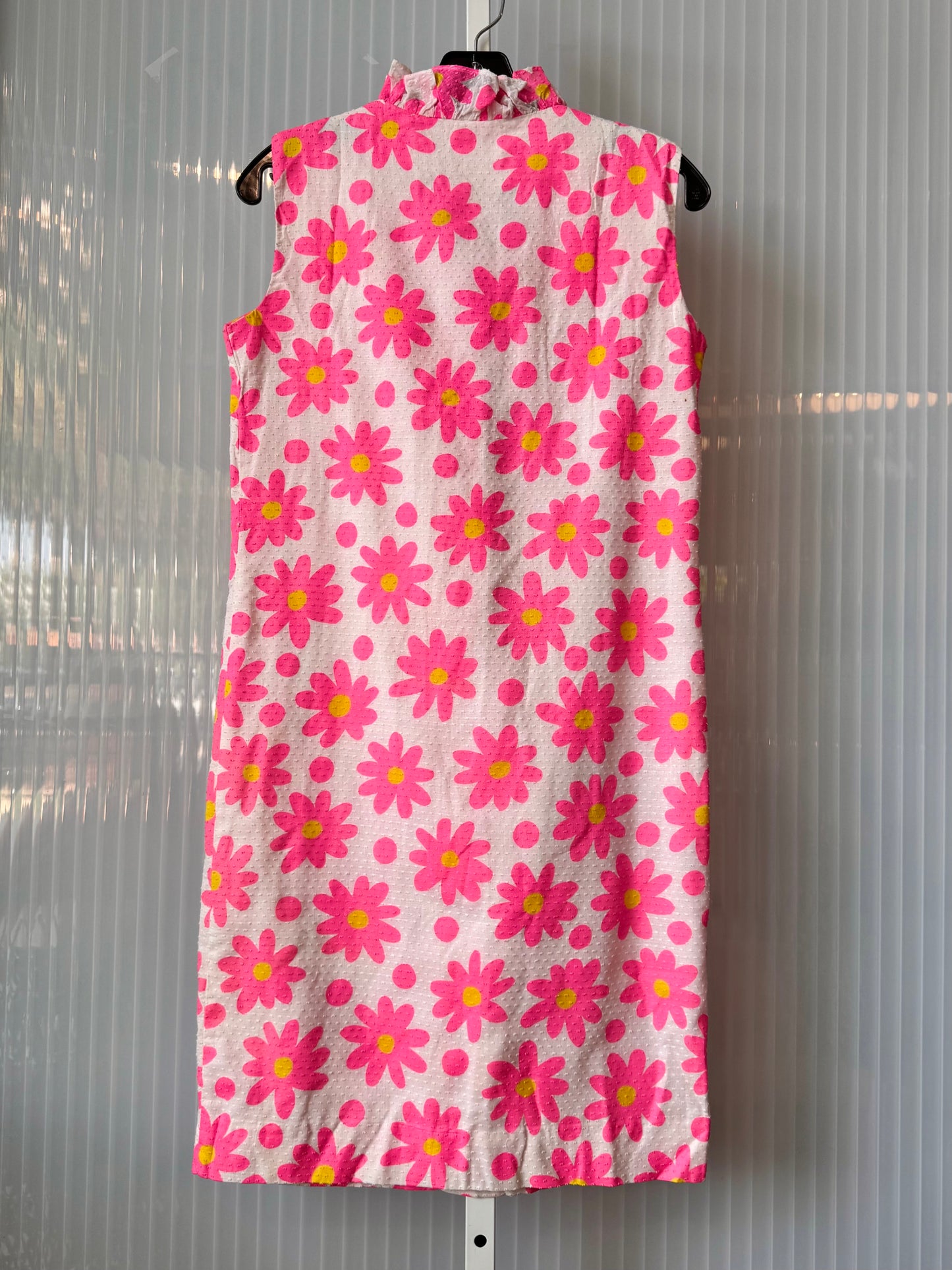 1960s Bright Pink & White Floral Mod-Style Dress