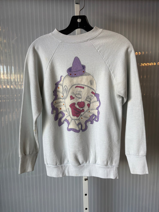 1990s Grey Sleepy Clown Sweater