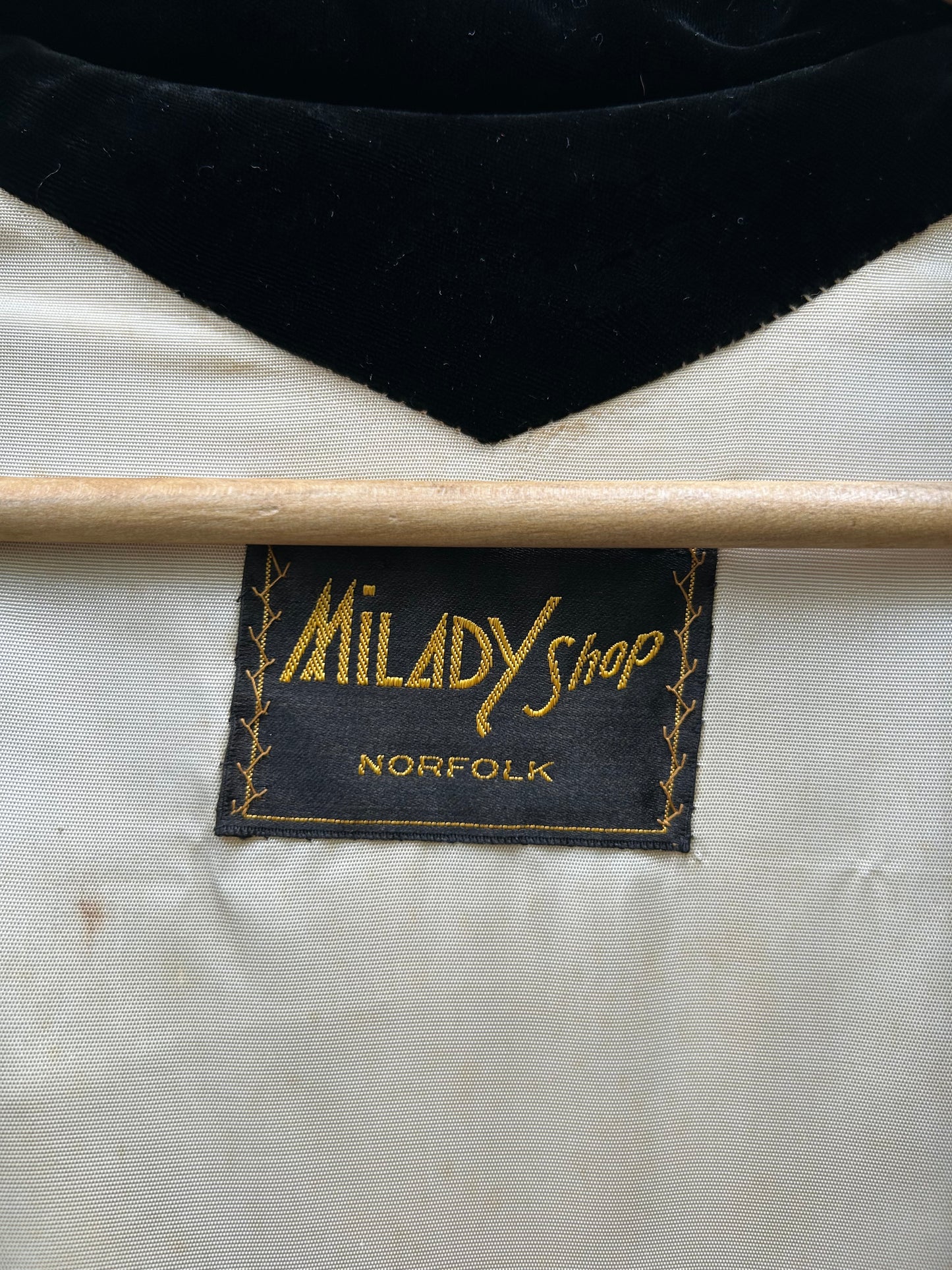 1950s Black Velvet Long Opera Coat