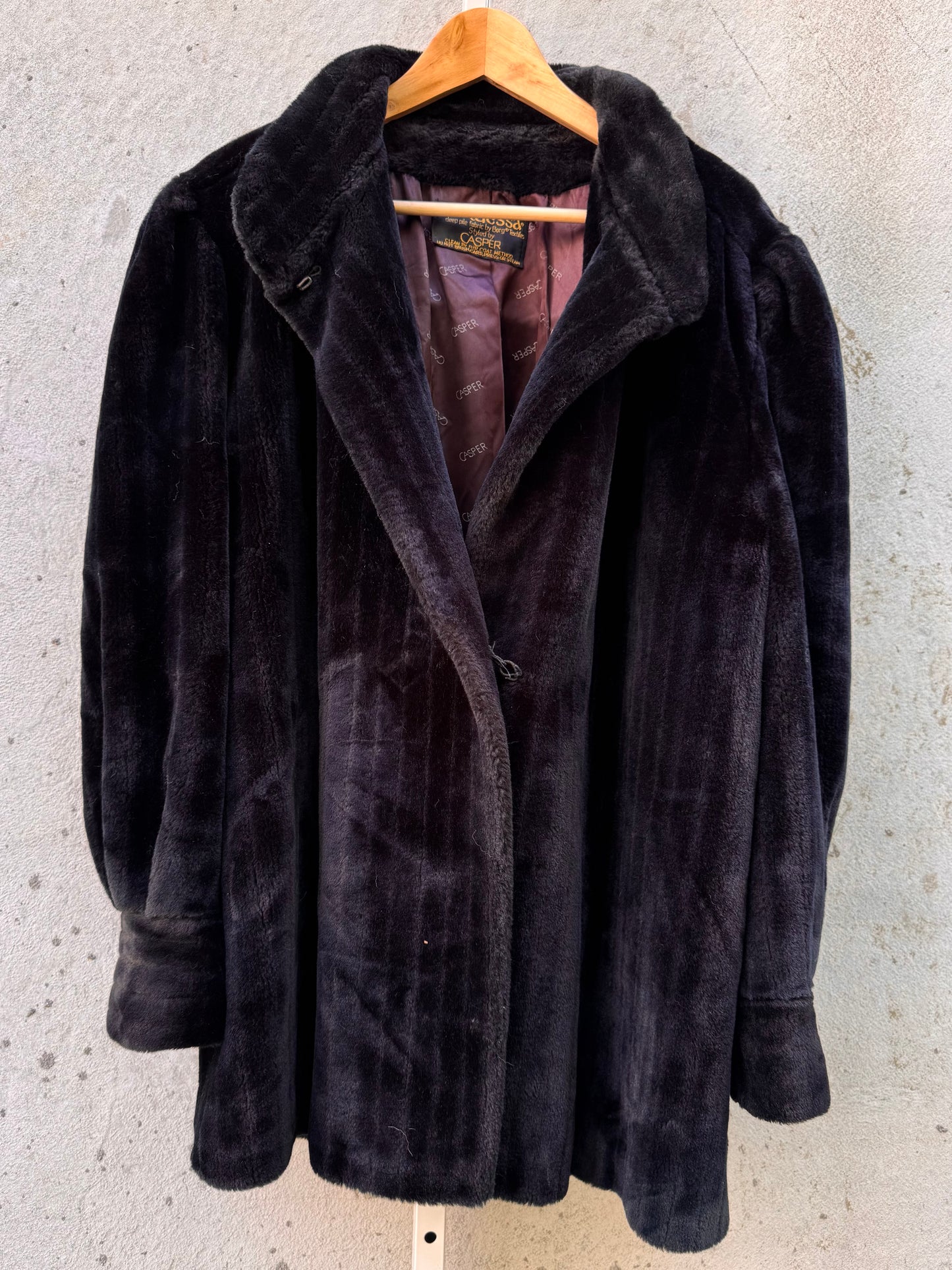 Borgessa Black Faux Fur Coat