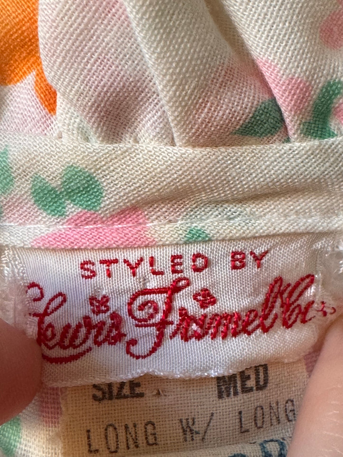 1960s White Pastel Floral Print Loungewear Dress