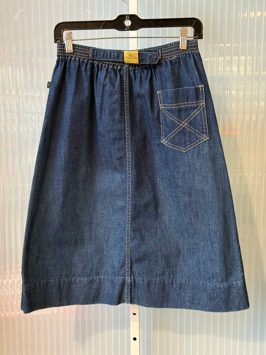 1980s 100% Cotton Sasson Denim Skirt w/ Pockets