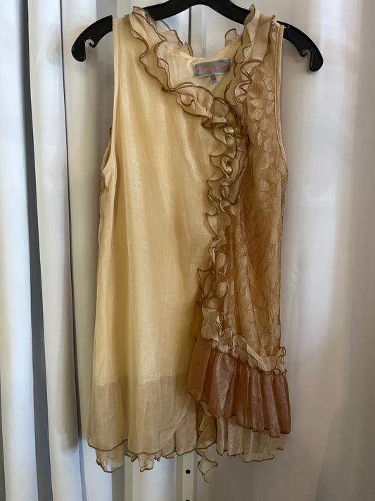 Pretty Angel Tan Ruffle Tank