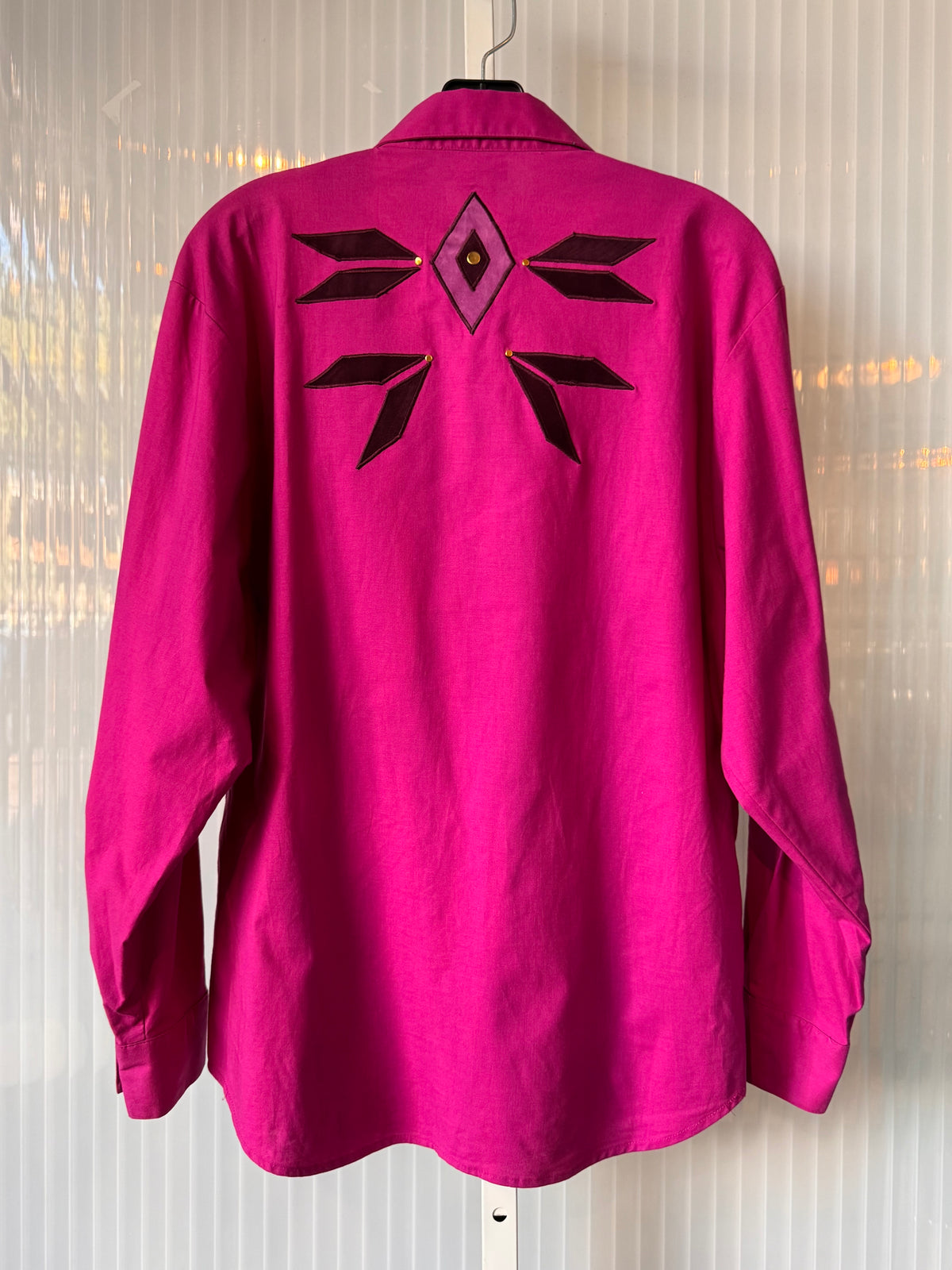 1990s Wrangler Fuchsia Purple Western Button-Up Shirt