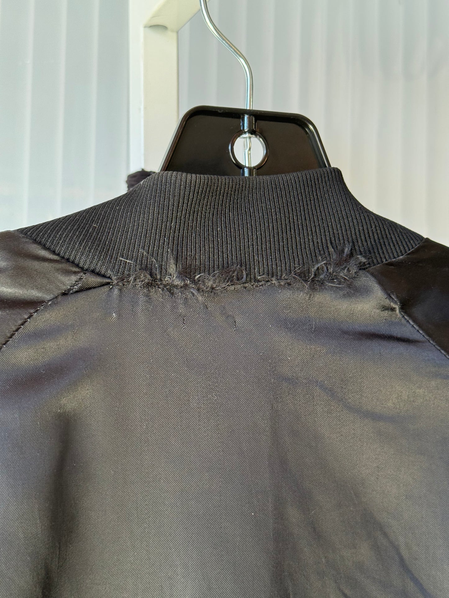 1980s Black Satin "Dodge Boys" Bomber Jacket