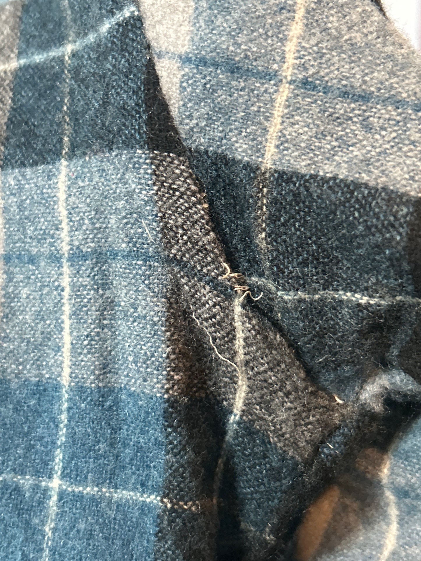 1960s Blue Plaid Long-Sleeve Shirt