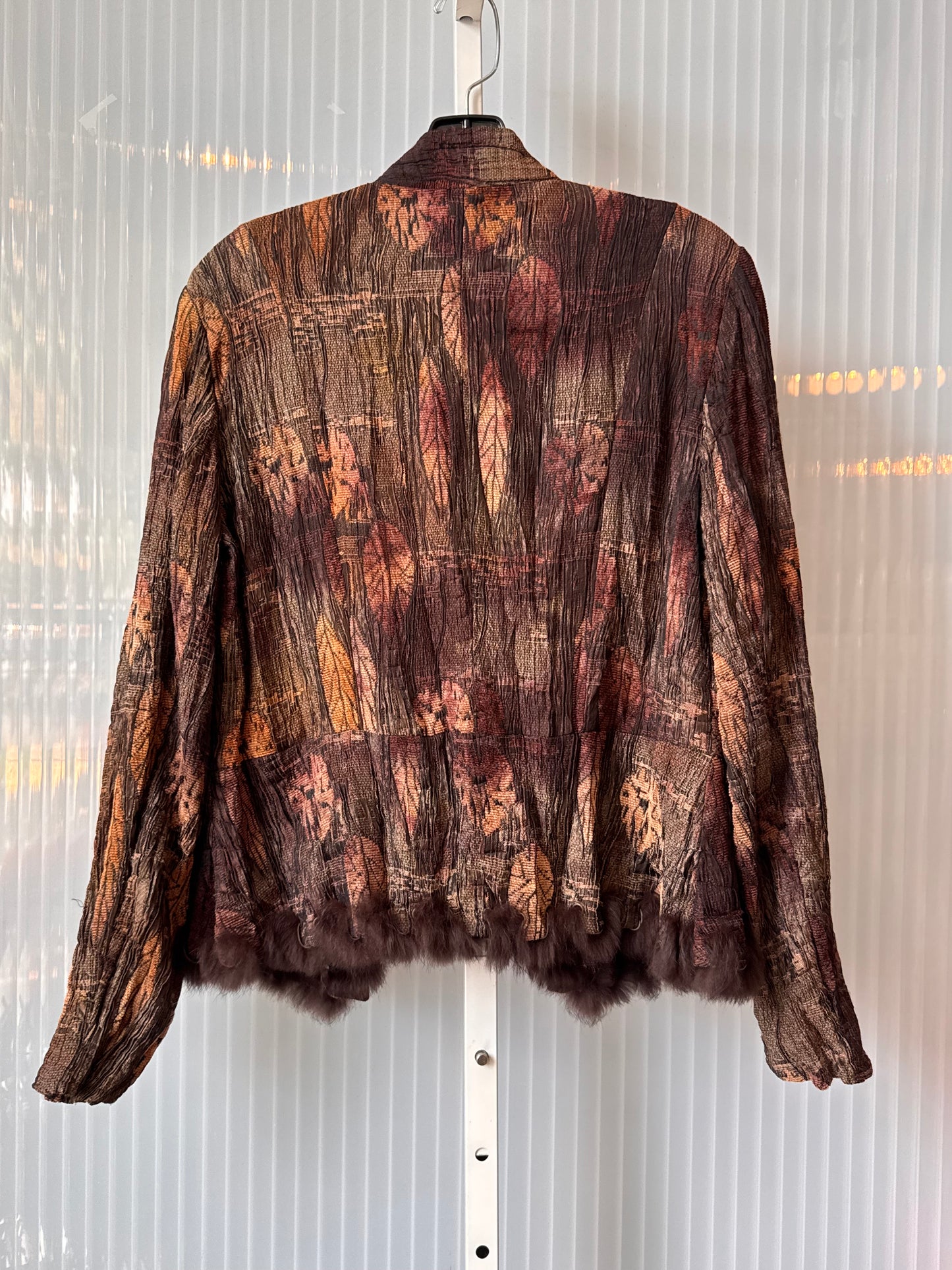 Y2K Brown Cardigan with Faux-Fur Adornments