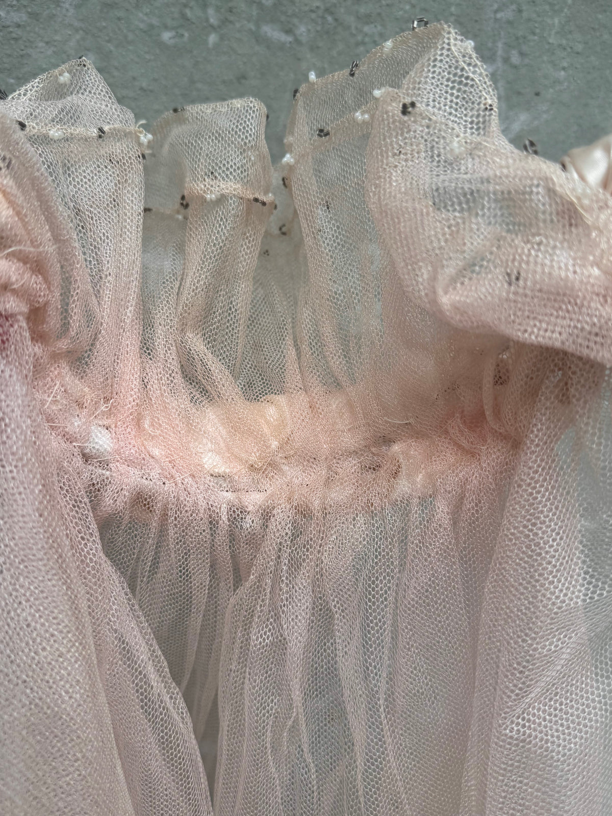 1950s Pink Satin Headband Veil