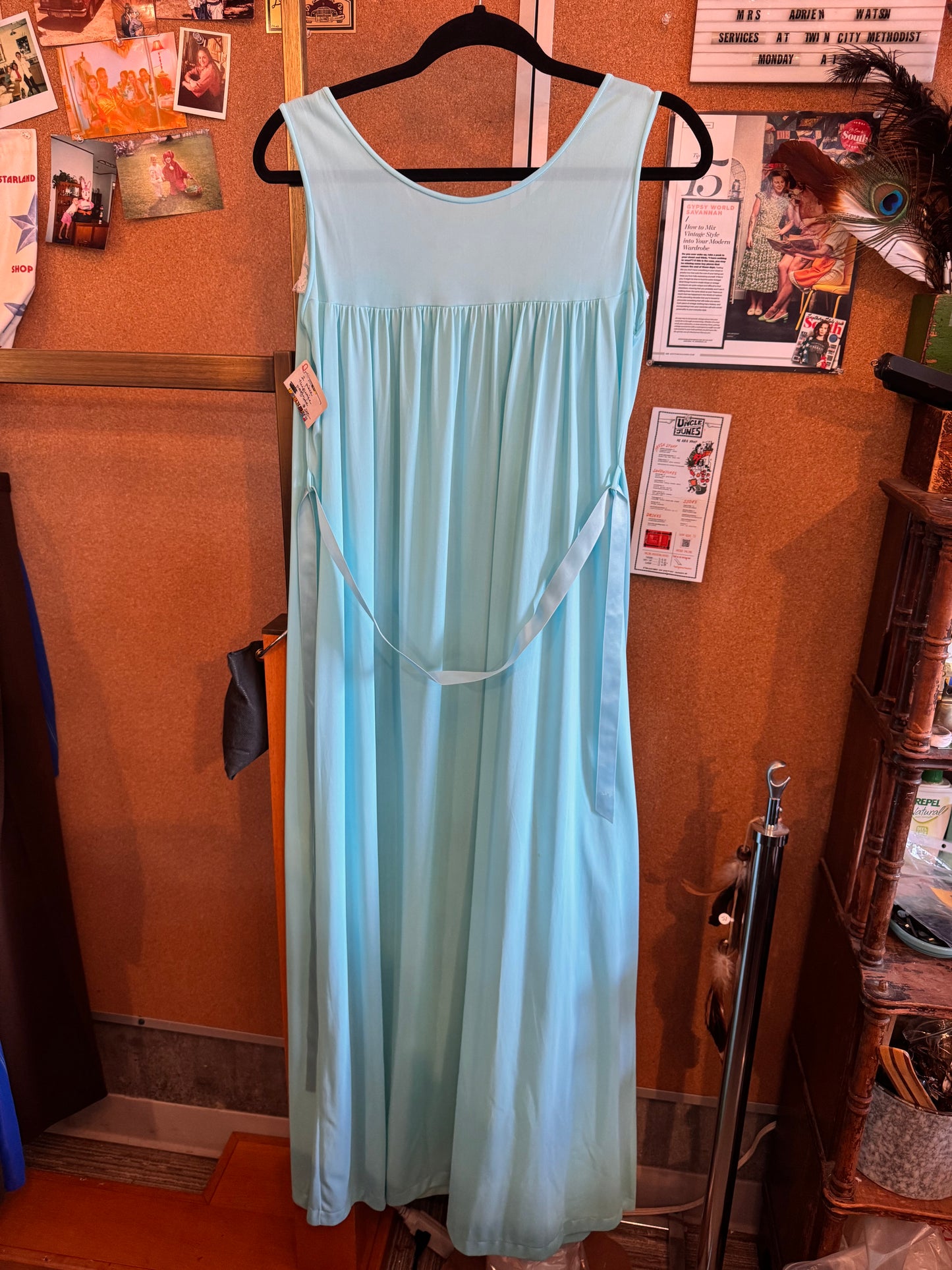 1960s Blue Peignoir Robe + Nightgown Set